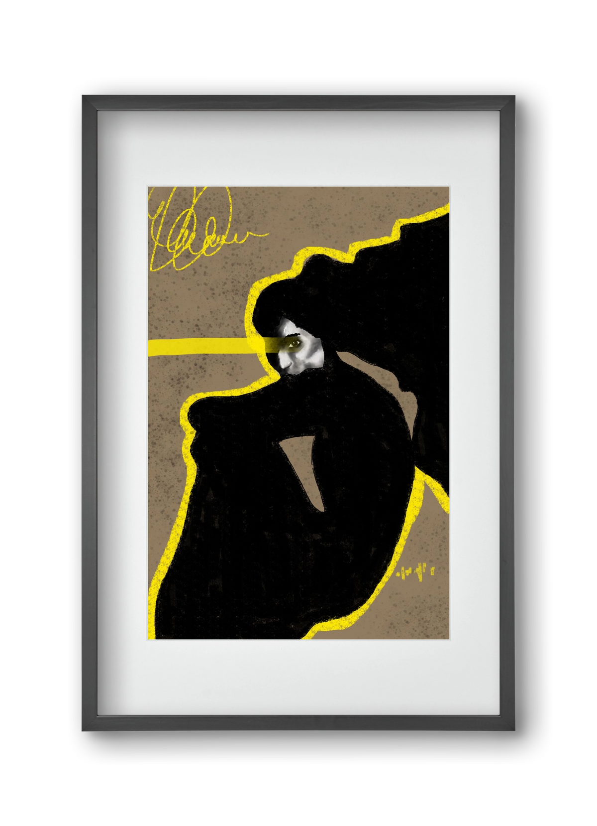 Shadow Whisper, 30x45 cm (20x30 cm), Fekete keret, paszpartuval