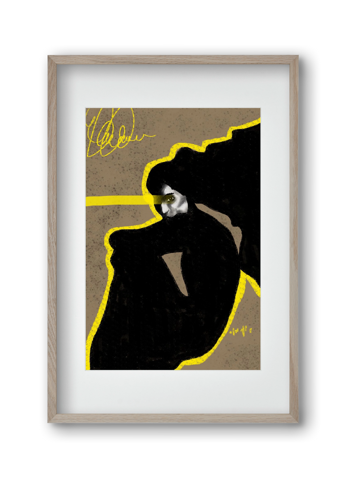Shadow Whisper, 30x45 cm (20x30 cm), Tölgy keret, paszpartuval