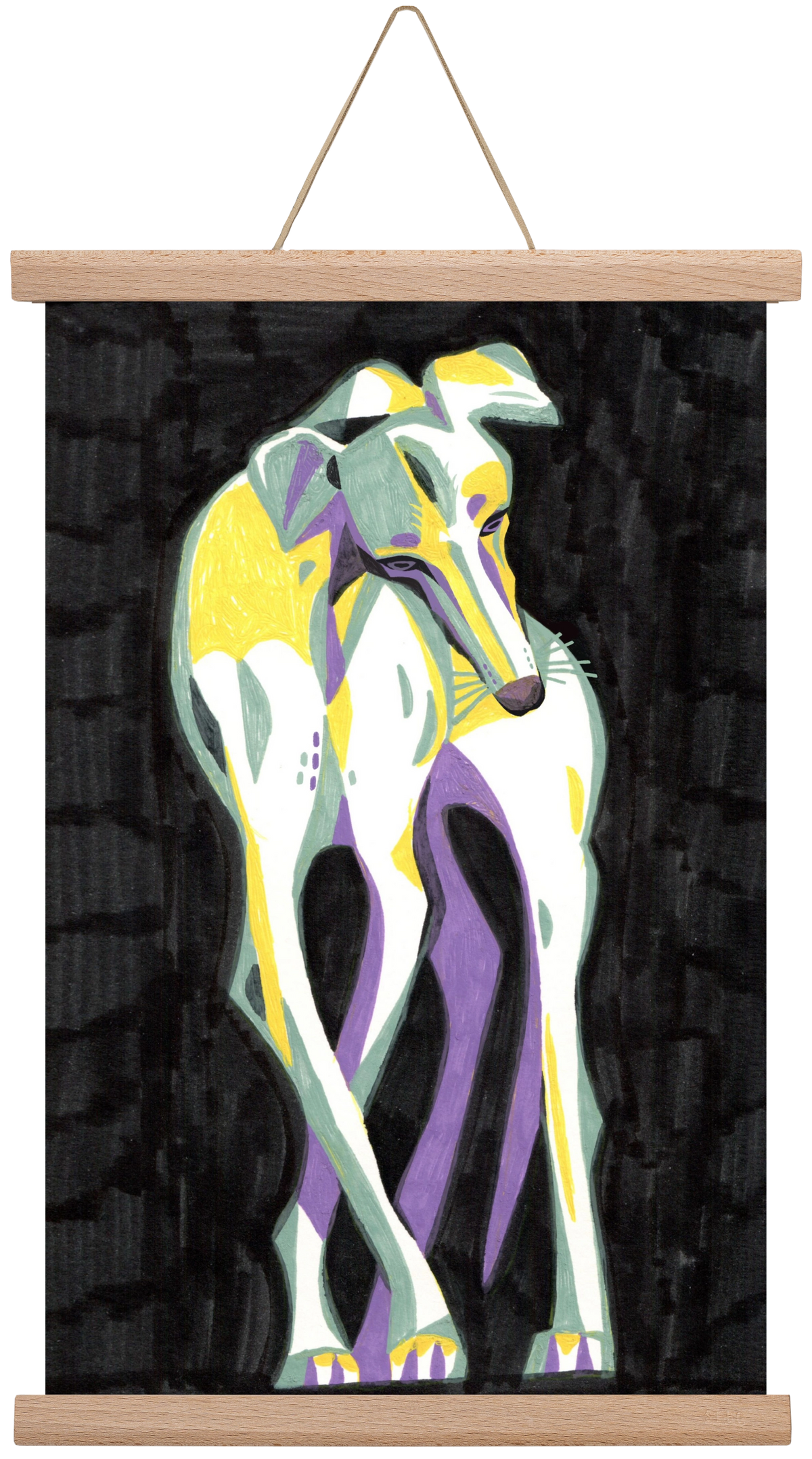 Greyhound, 30x45 cm (30x45 cm), Tölgy akasztó