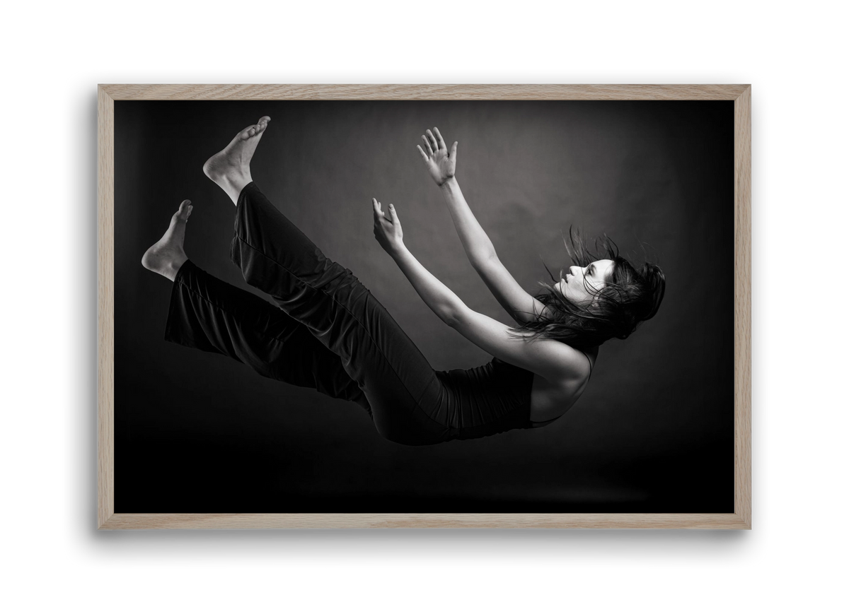 Zuhanás, 45x30 cm (45x30 cm), Tölgy keret
