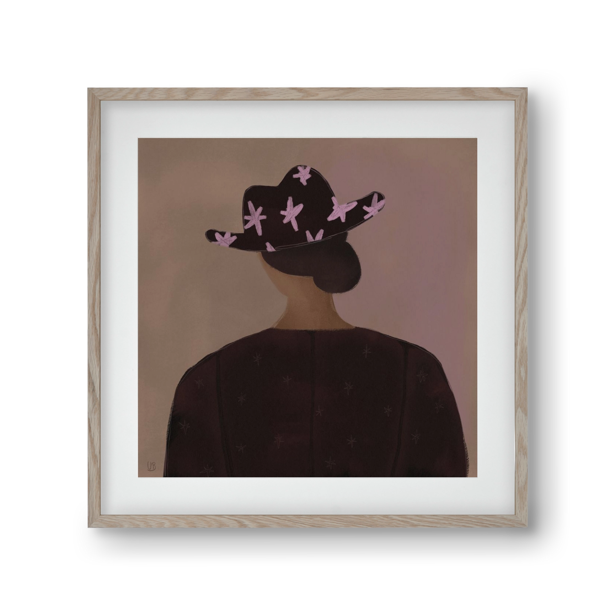 Star you lonesome tonight?, 30x30 cm (20x20 cm), Tölgy keret, paszpartuval