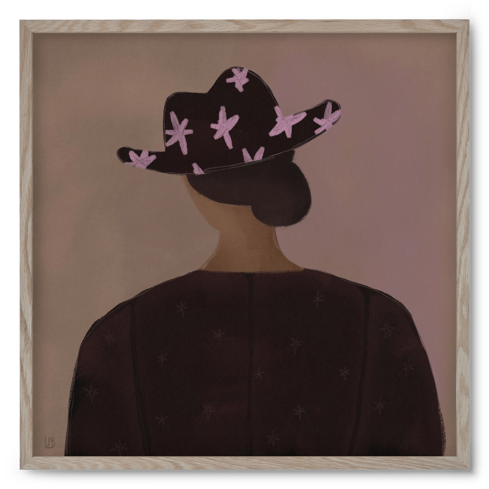 Star you lonesome tonight?, 50x50 cm (50x50 cm), Tölgy keret