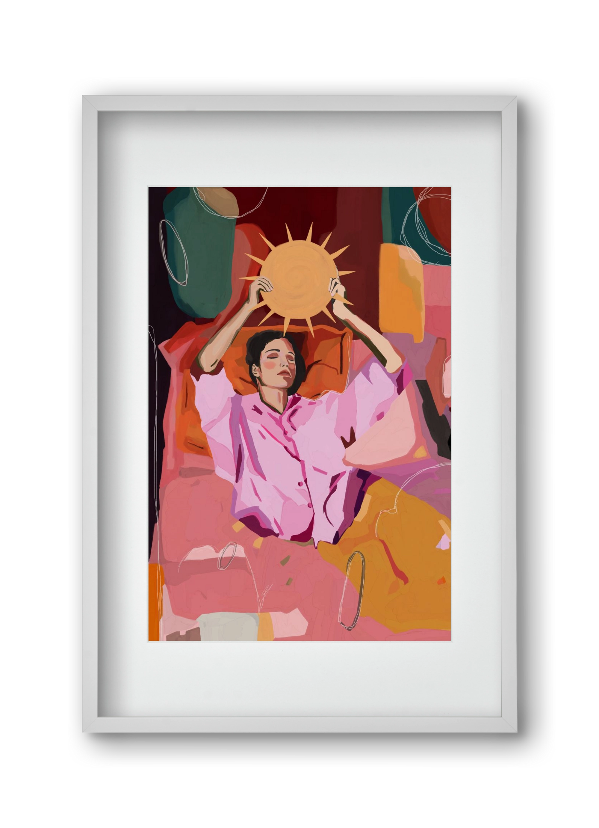 Here comes the sun, 30x45 cm (20x30 cm), Fehér keret, paszpartuval