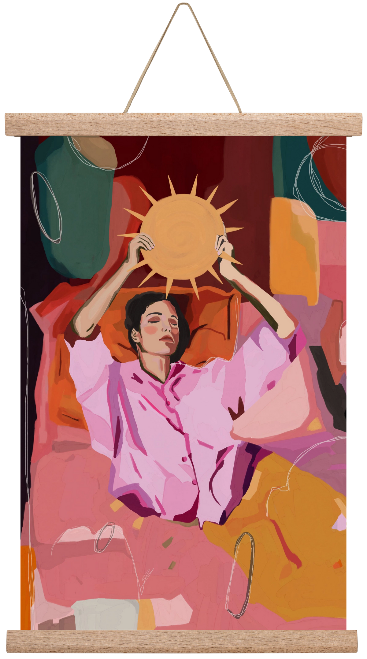 Here comes the sun, 30x45 cm (30x45 cm), Tölgy akasztó