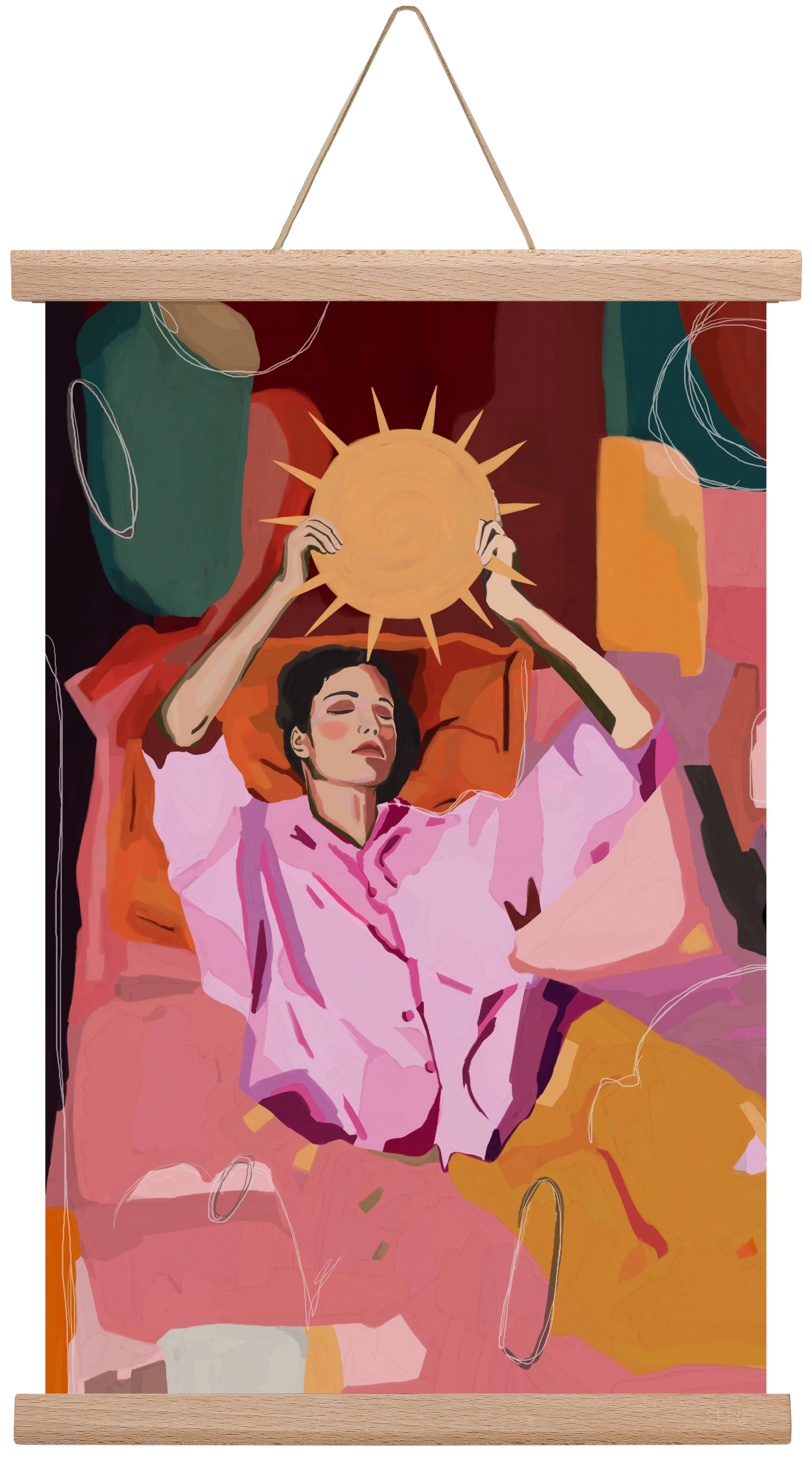 Here comes the sun, 30x45 cm (30x45 cm), Tölgy akasztó