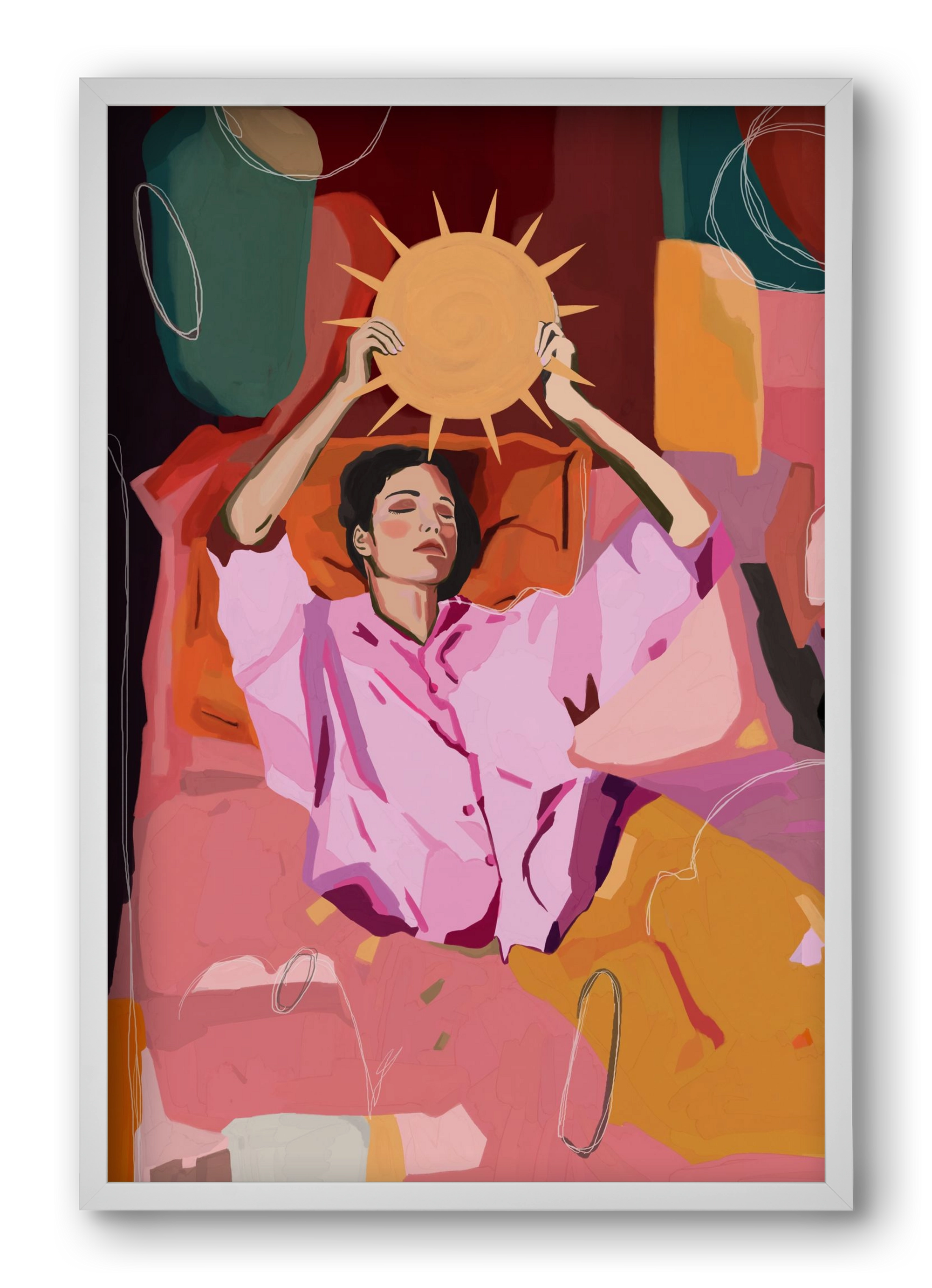 Here comes the sun, 40x60 cm (40x60 cm), Fehér keret