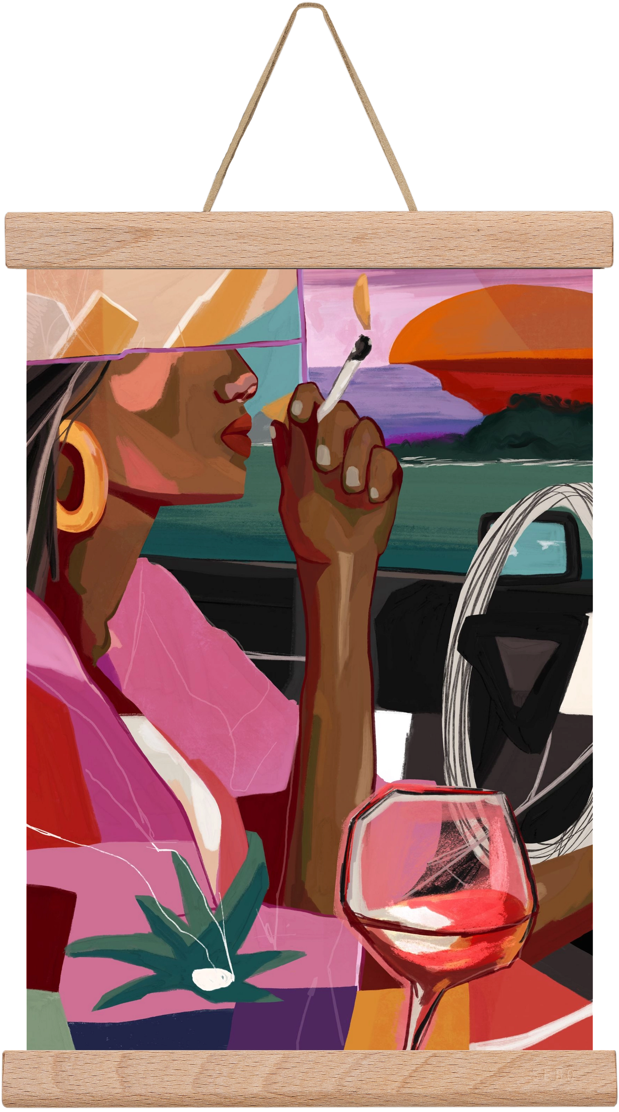 Just me to the road open, 20x30 cm (20x30 cm), Tölgy akasztó