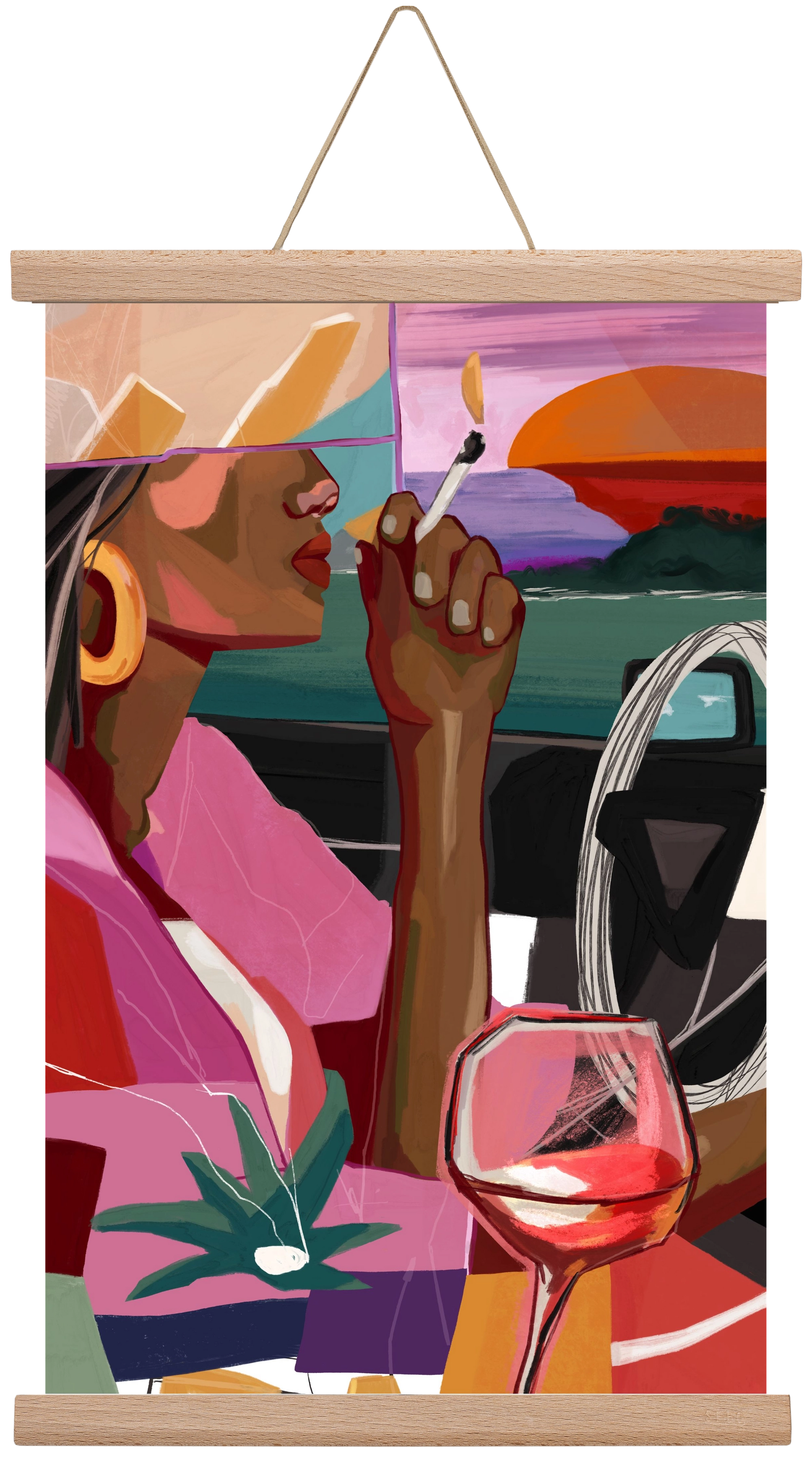 Just me to the road open, 30x45 cm (30x45 cm), Tölgy akasztó