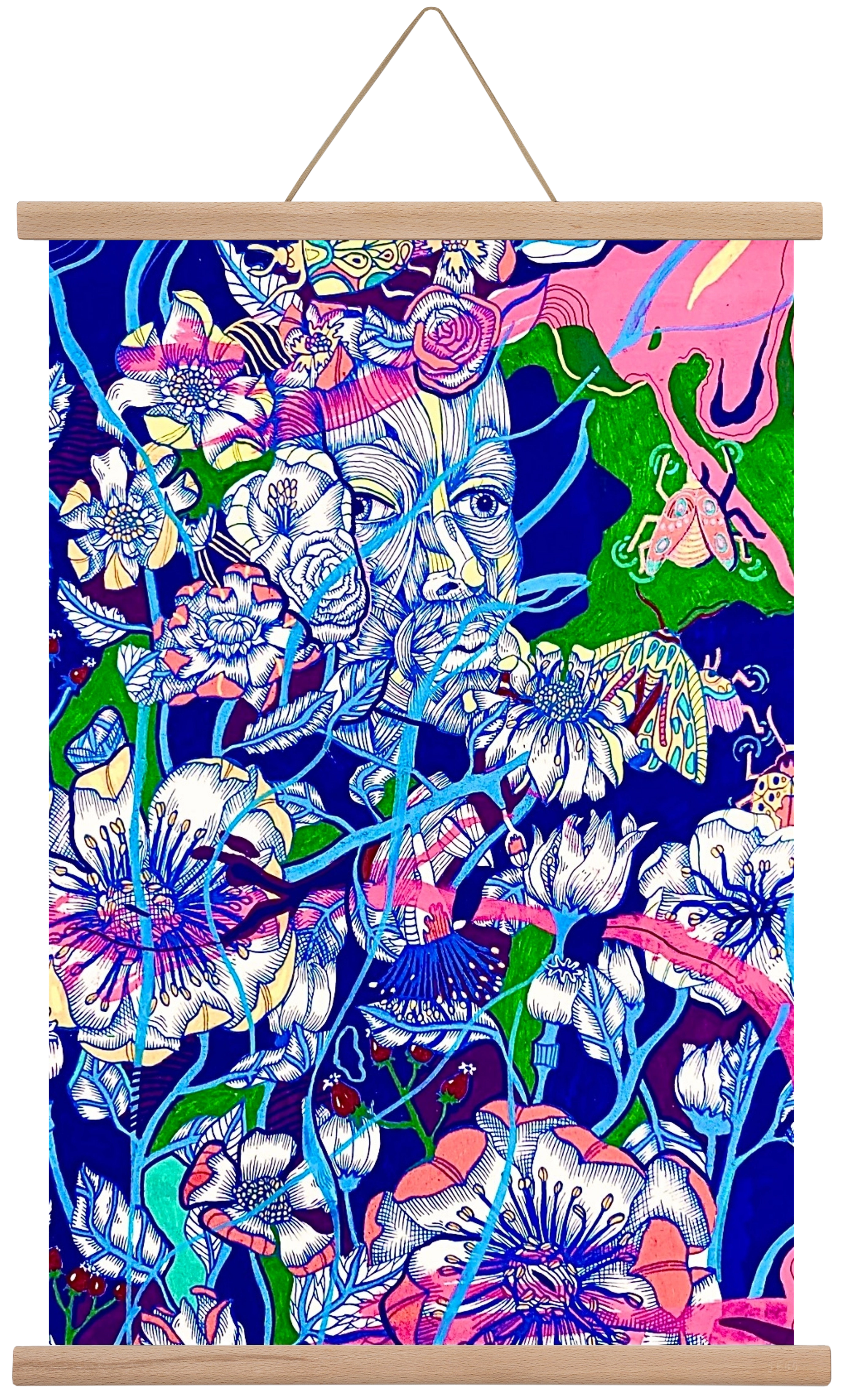 "Lessons to learn and sone beetles", 60x40 cm (60x40 cm), Tölgy akasztó