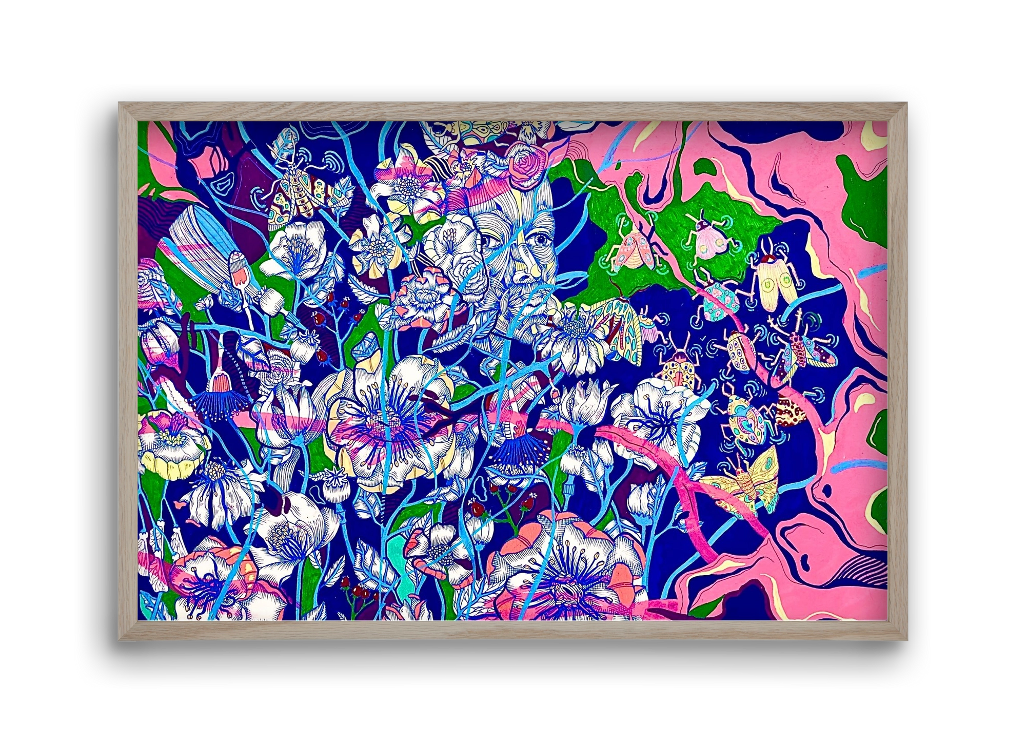 "Lessons to learn and sone beetles", 45x30 cm (45x30 cm), Tölgy keret