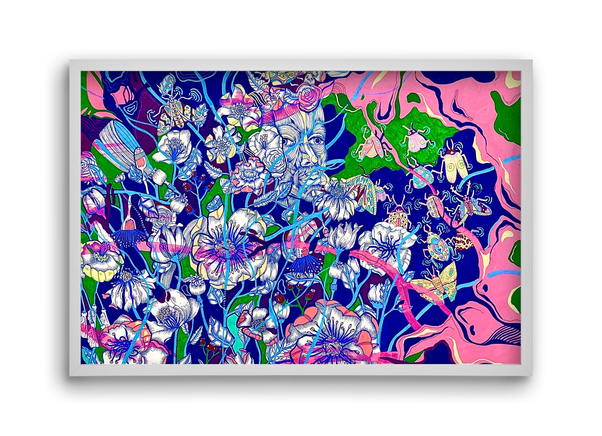 "Lessons to learn and sone beetles", 45x30 cm (45x30 cm), Fehér keret