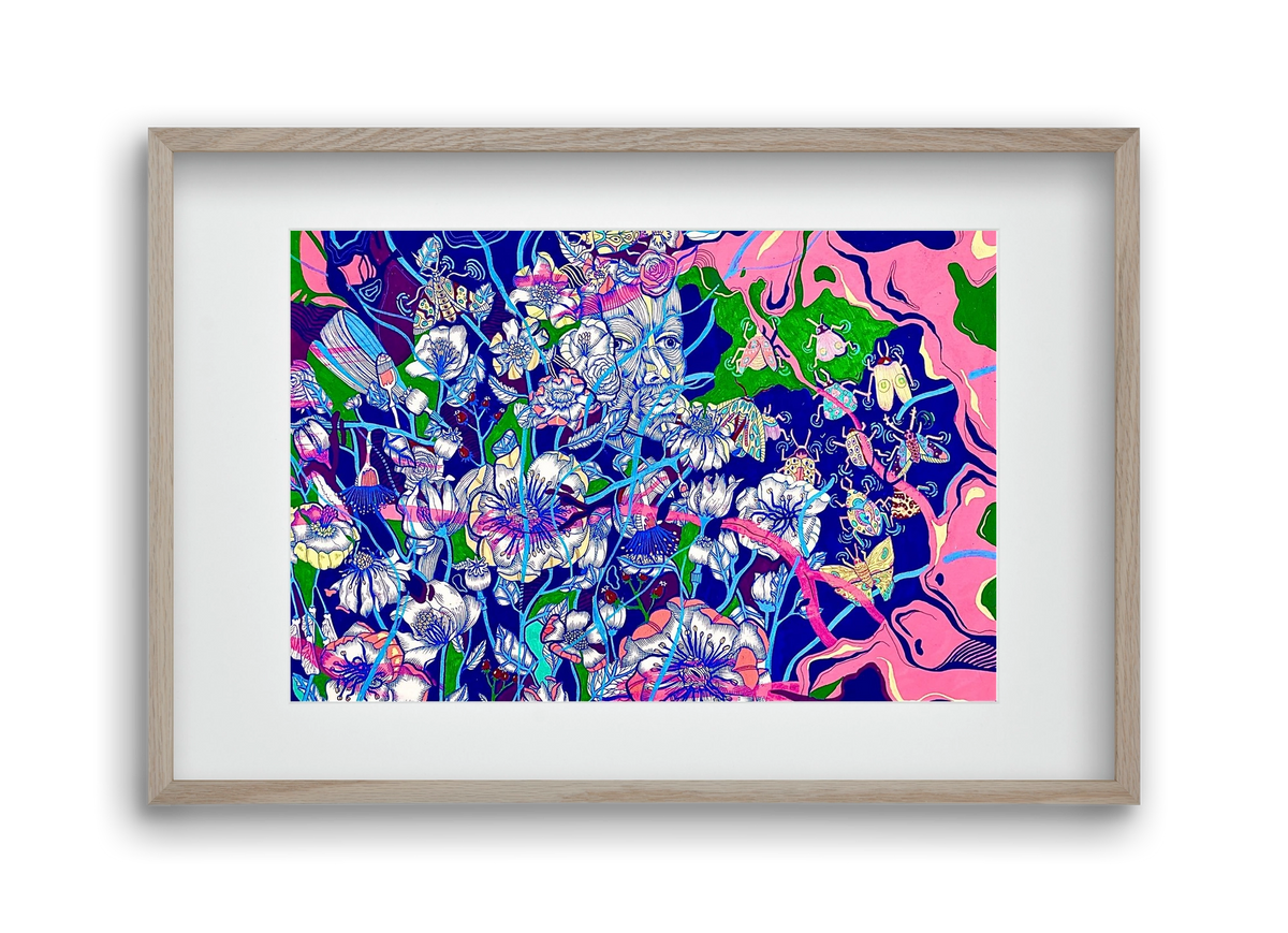 "Lessons to learn and sone beetles", 45x30 cm (30x20 cm), Tölgy keret, paszpartuval
