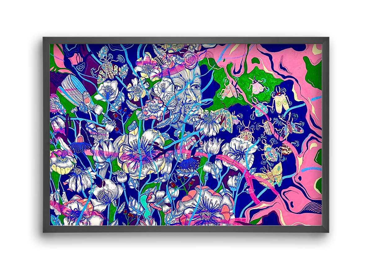 "Lessons to learn and sone beetles", 45x30 cm (45x30 cm), Fekete keret