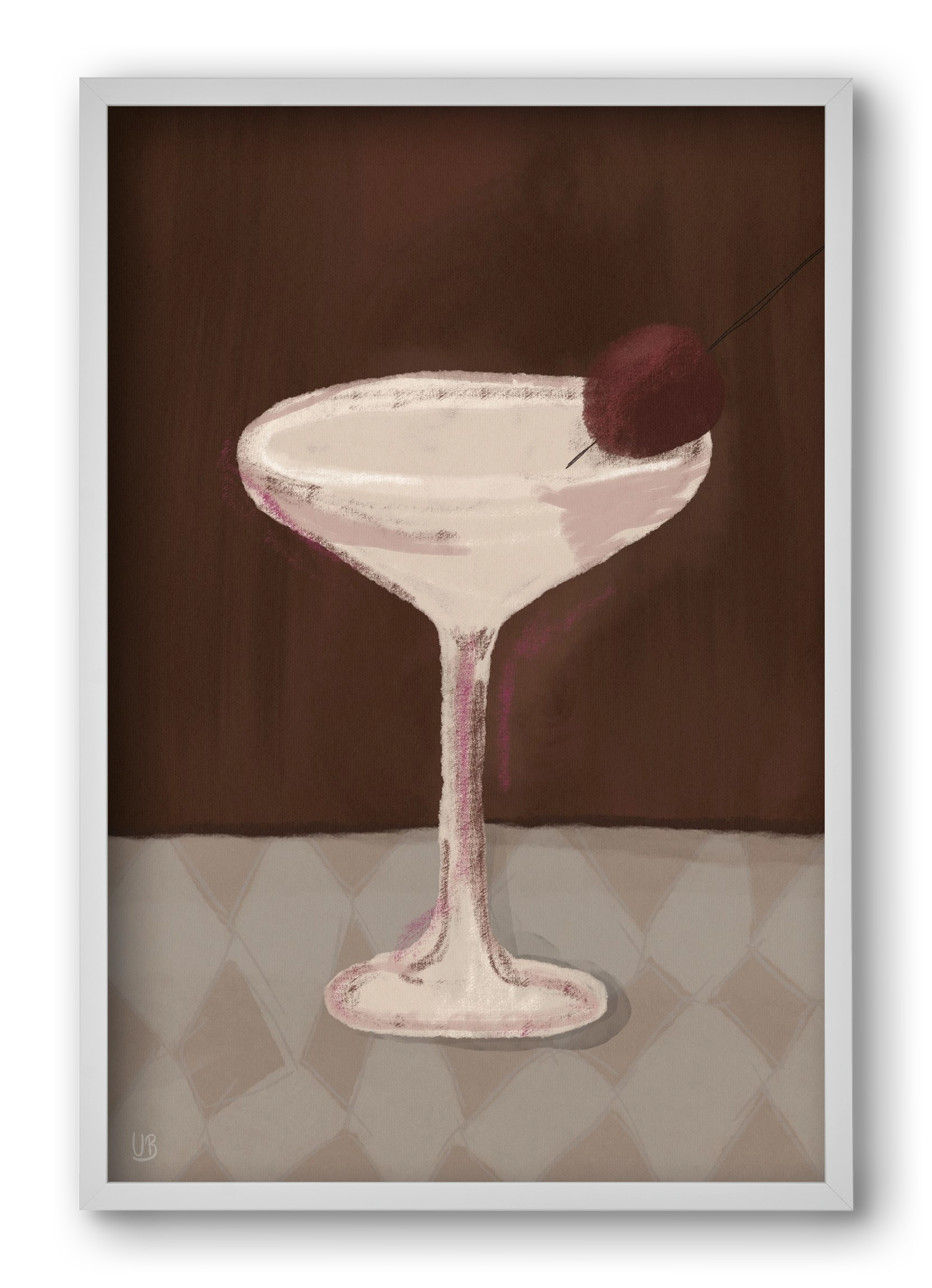 Cherry Sip, 40x60 cm (40x60 cm), Fehér keret