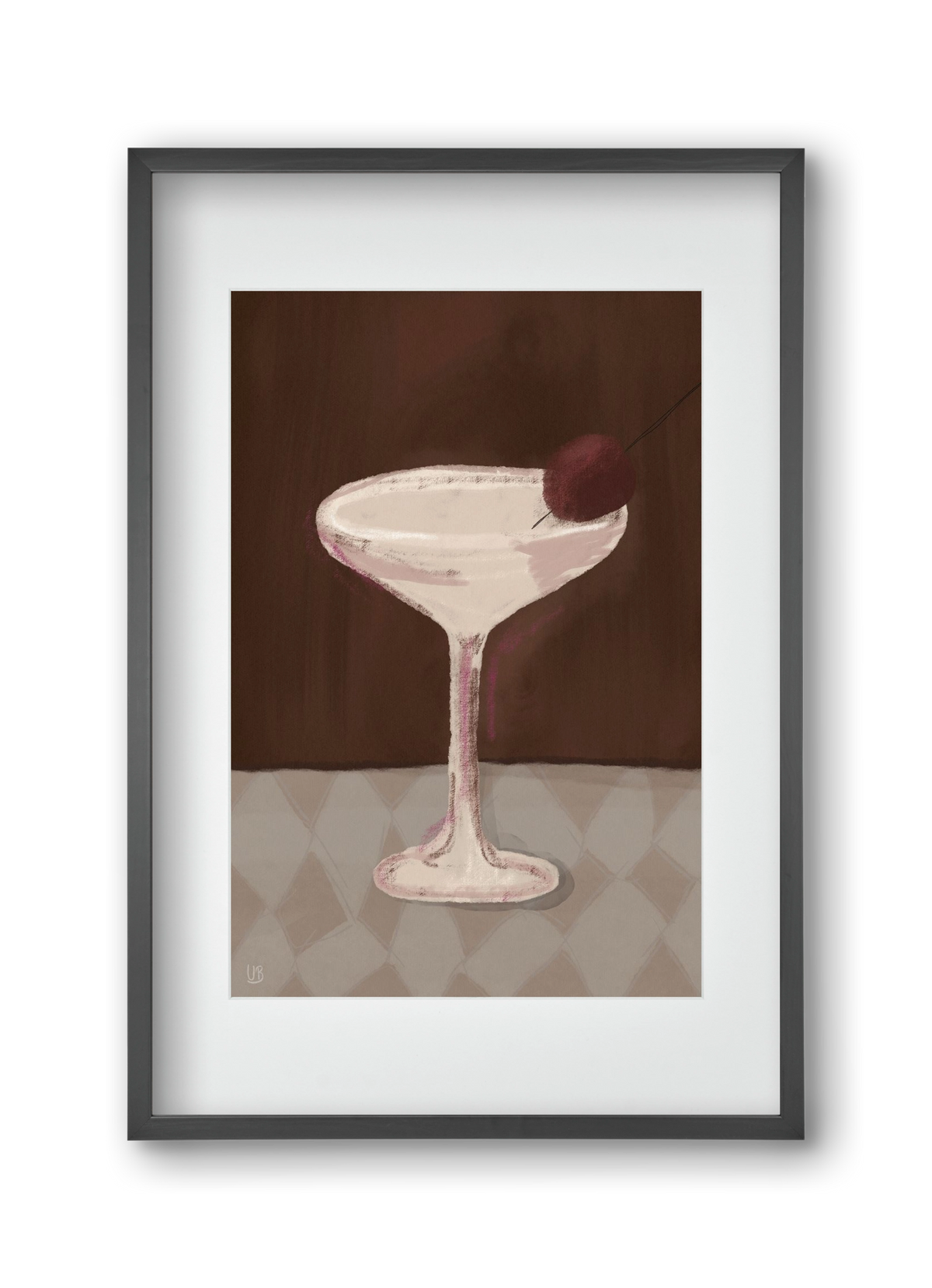 Cherry Sip, 30x45 cm (20x30 cm), Fekete keret, paszpartuval