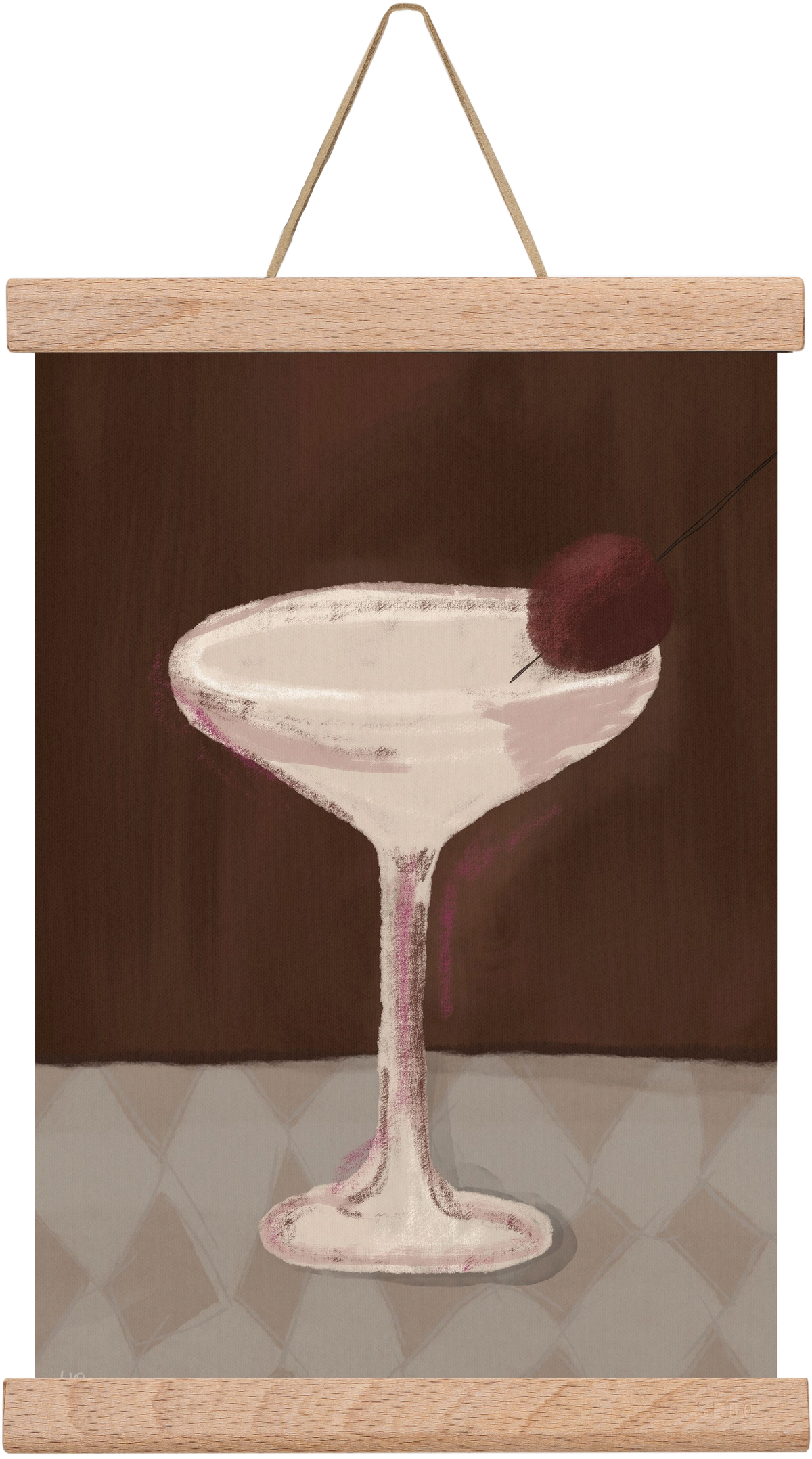 Cherry Sip, 20x30 cm (20x30 cm), Tölgy akasztó