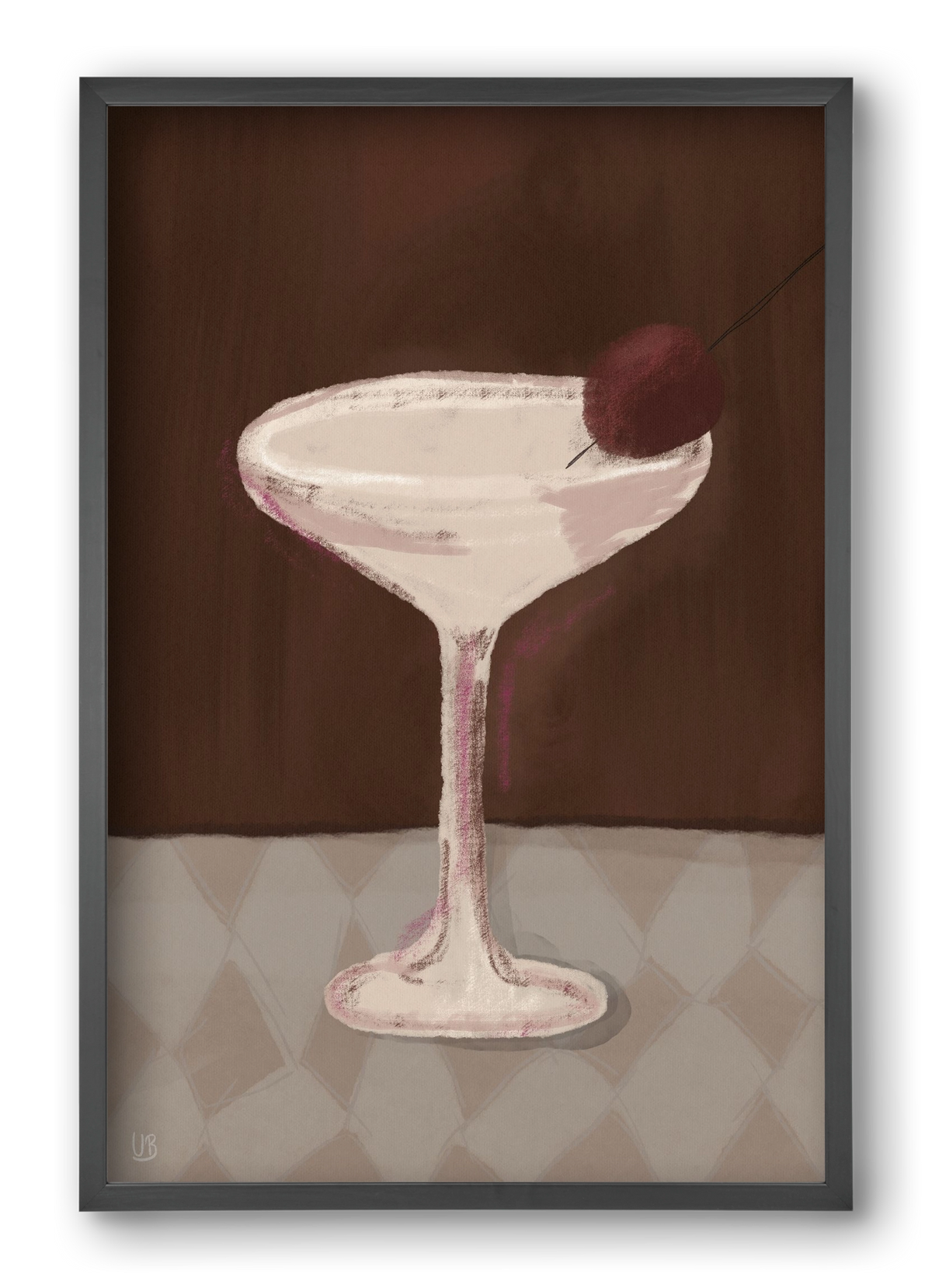 Cherry Sip, 40x60 cm (40x60 cm), Fekete keret