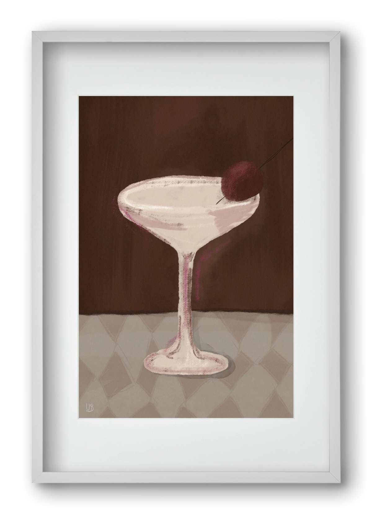 Cherry Sip, 40x60 cm (30x45 cm), Fehér keret, paszpartuval