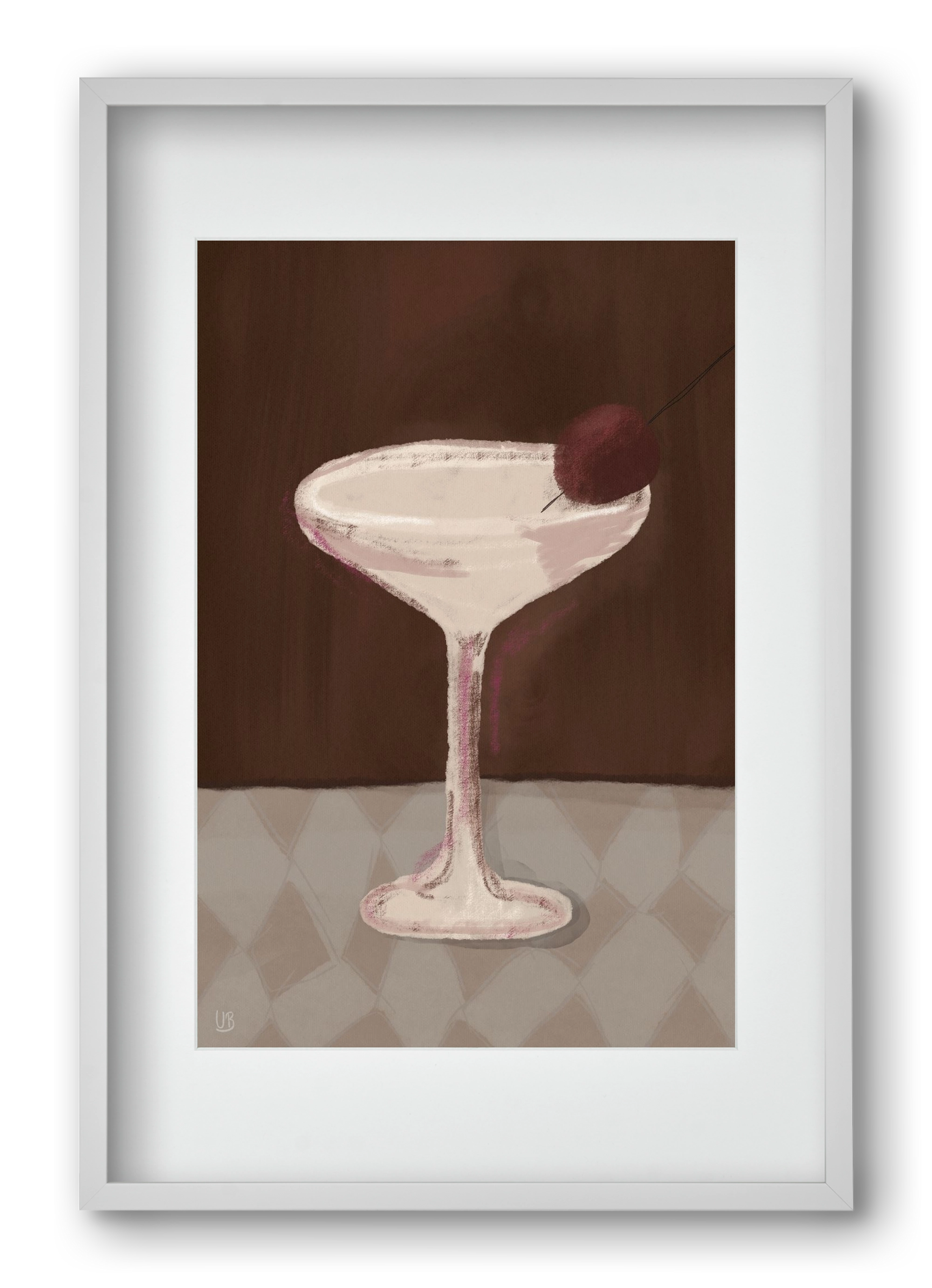 Cherry Sip, 40x60 cm (30x45 cm), Fehér keret, paszpartuval