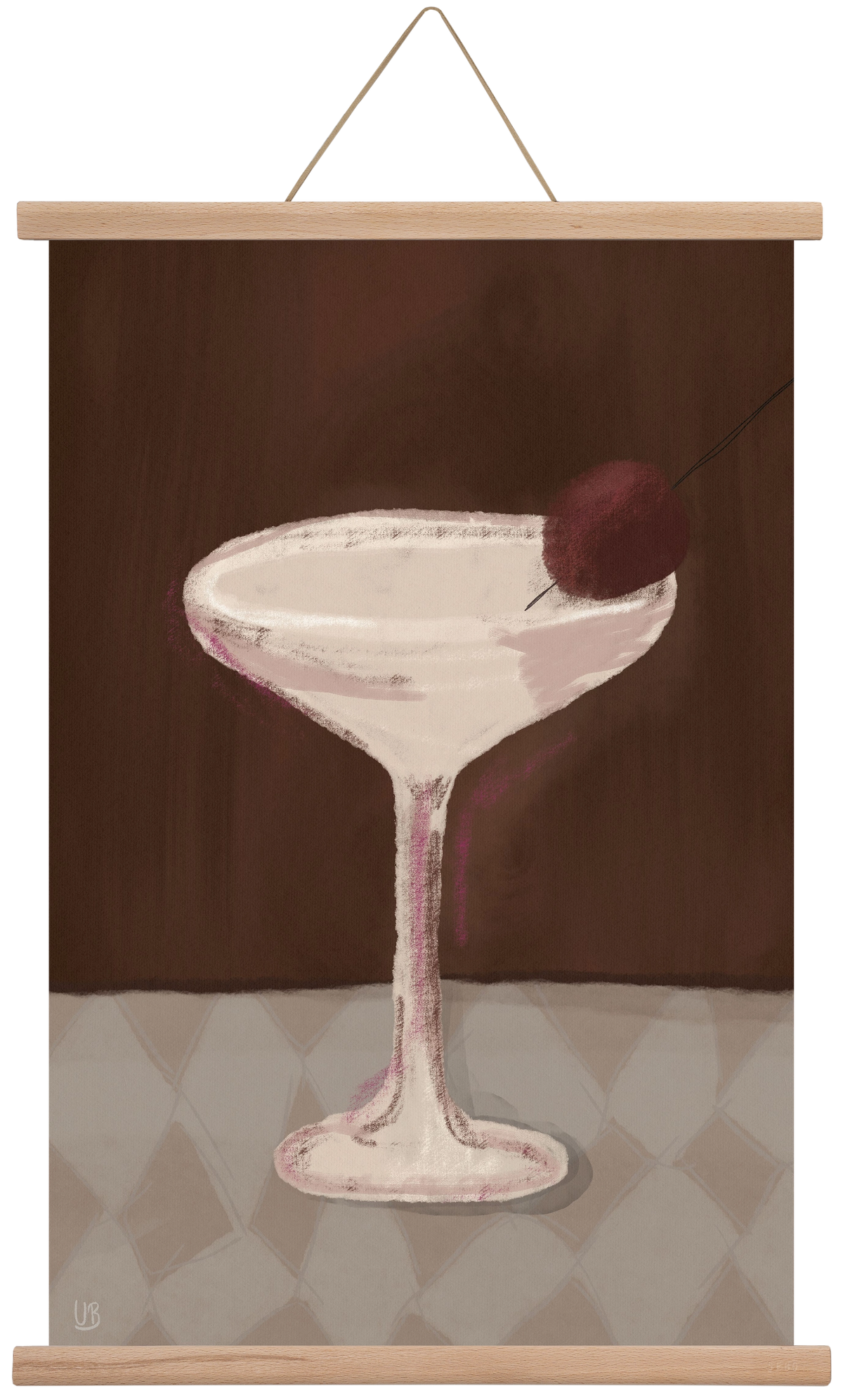 Cherry Sip, 40x60 cm (40x60 cm), Tölgy akasztó