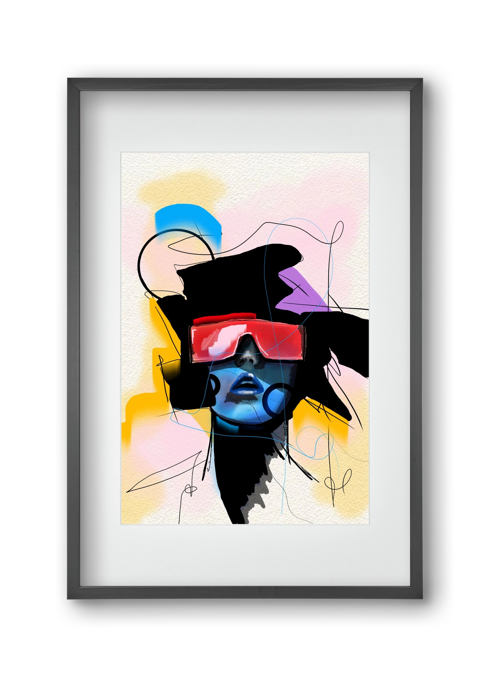 Behind the Visor, 30x45 cm (20x30 cm), Fekete keret, paszpartuval