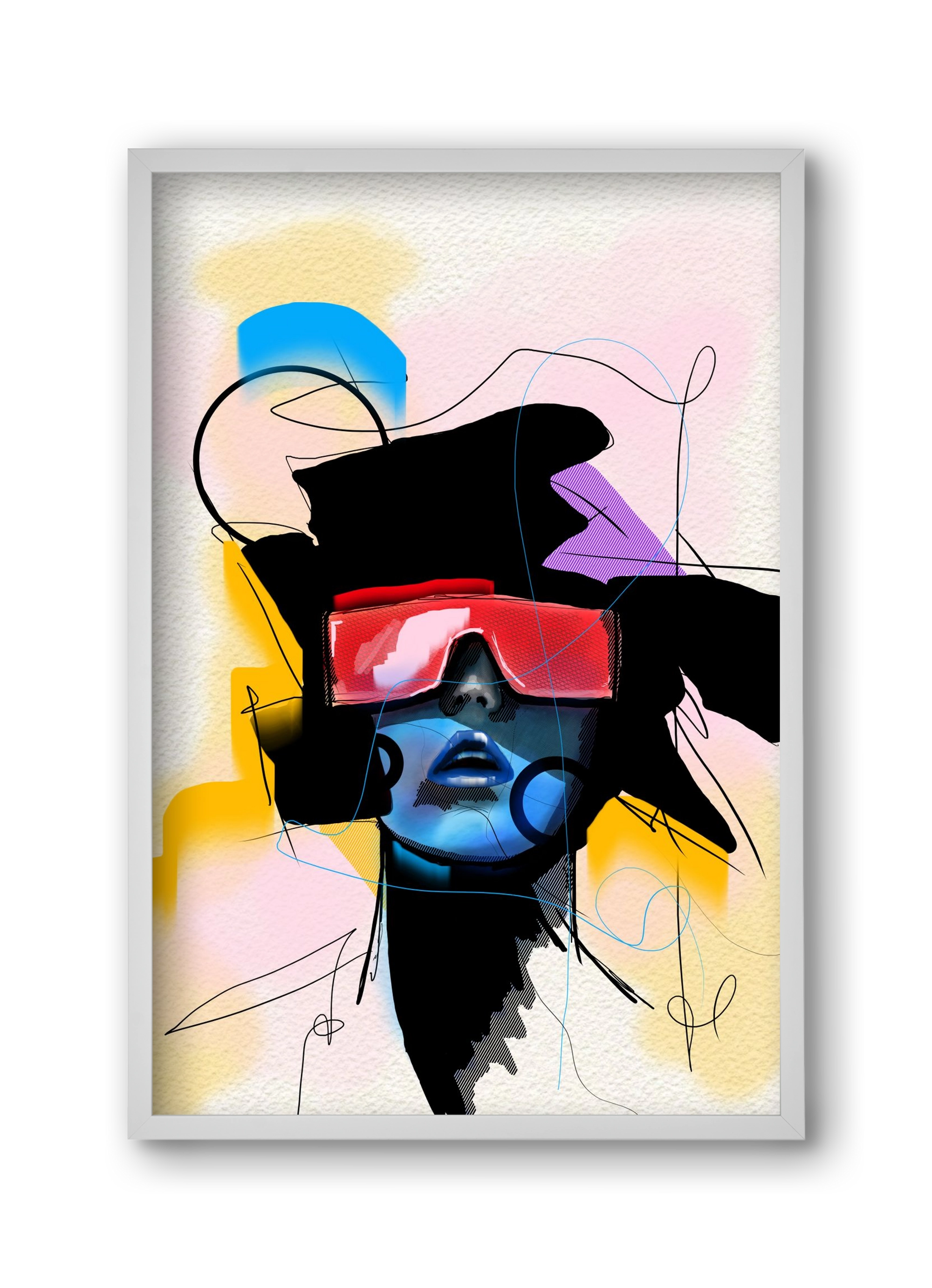 Behind the Visor, 30x45 cm (30x45 cm), Fehér keret
