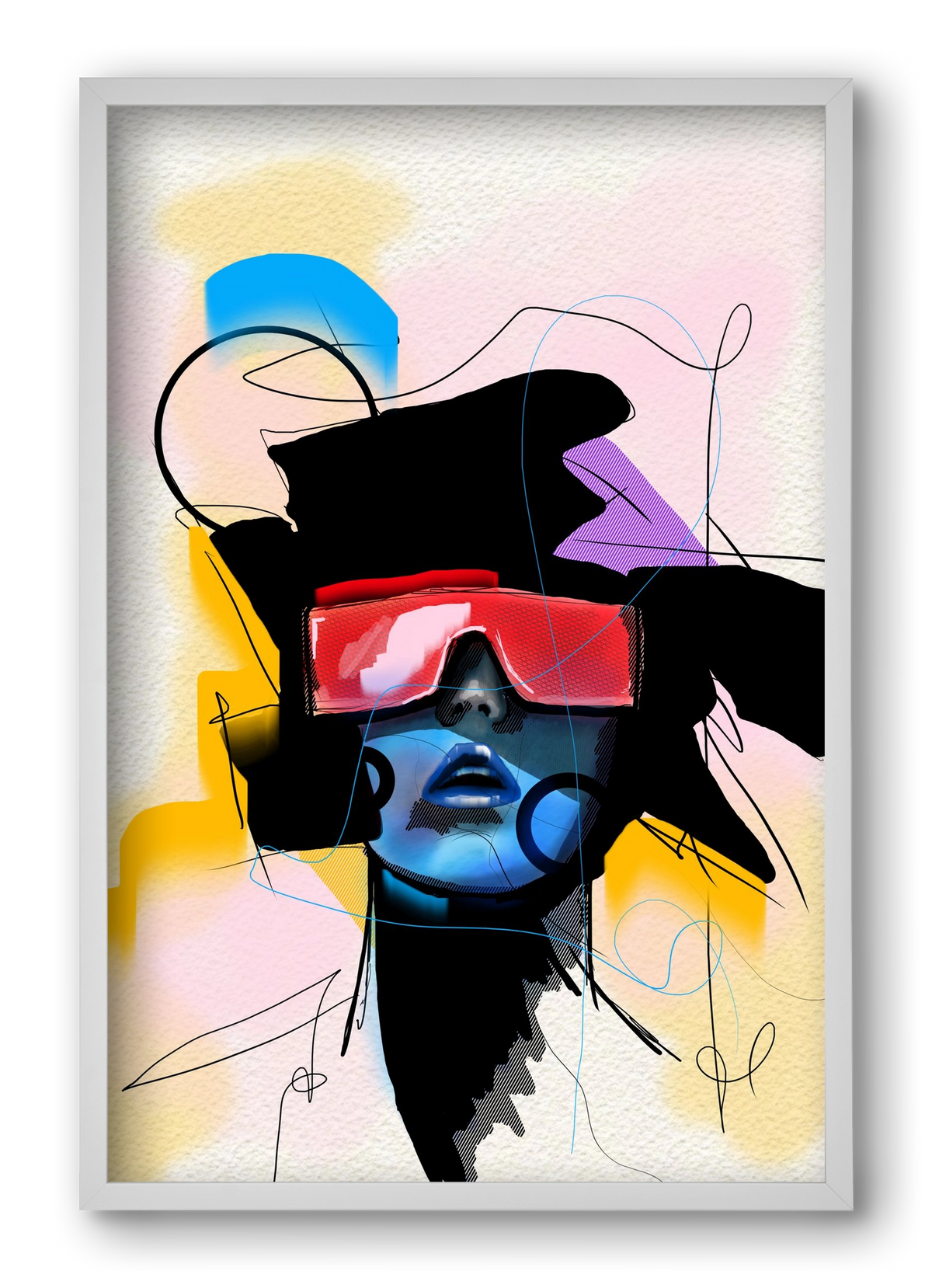 Behind the Visor, 40x60 cm (40x60 cm), Fehér keret