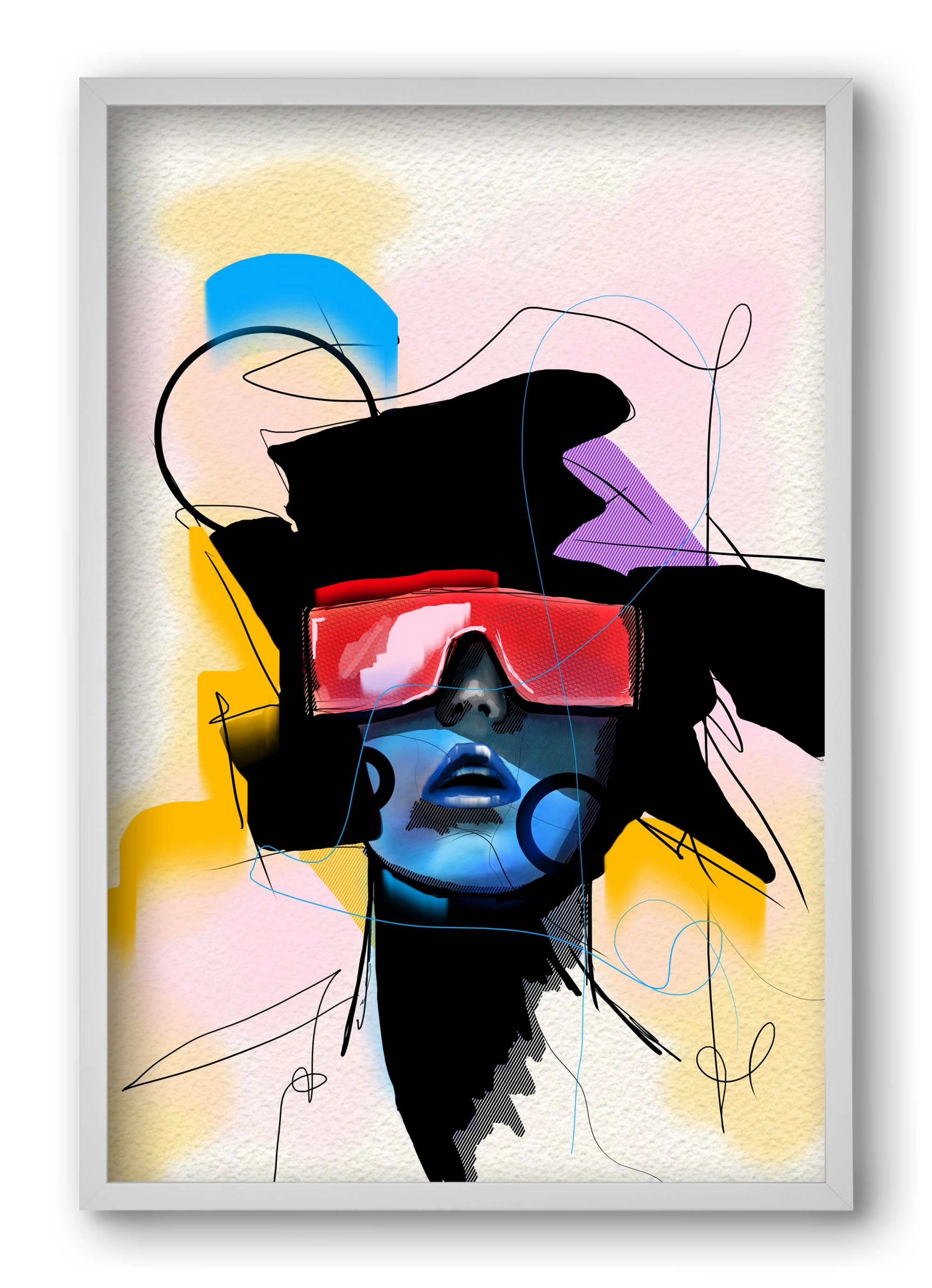 Behind the Visor, 40x60 cm (40x60 cm), Fehér keret