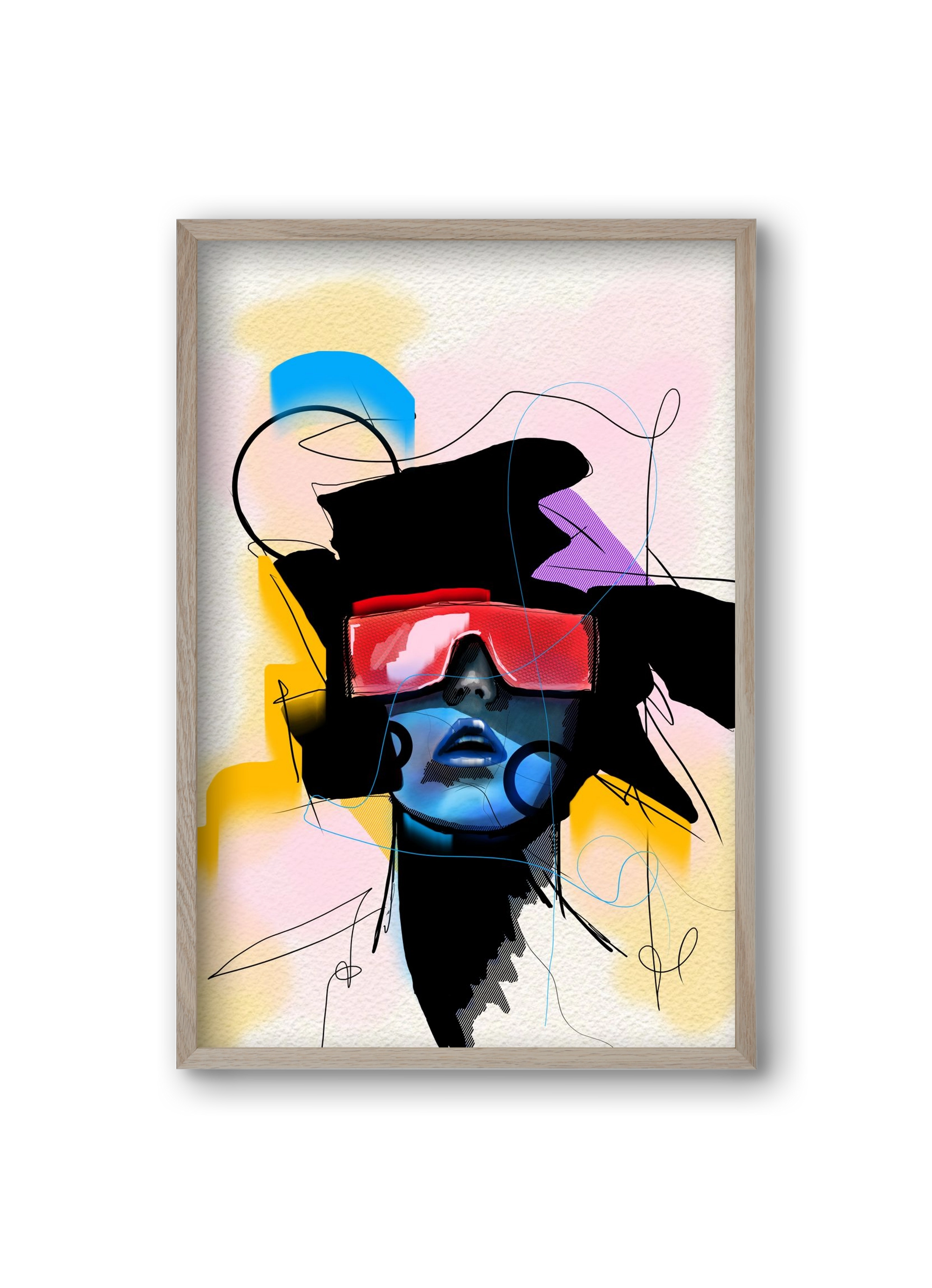 Behind the Visor, 20x30 cm (20x30 cm), Tölgy keret