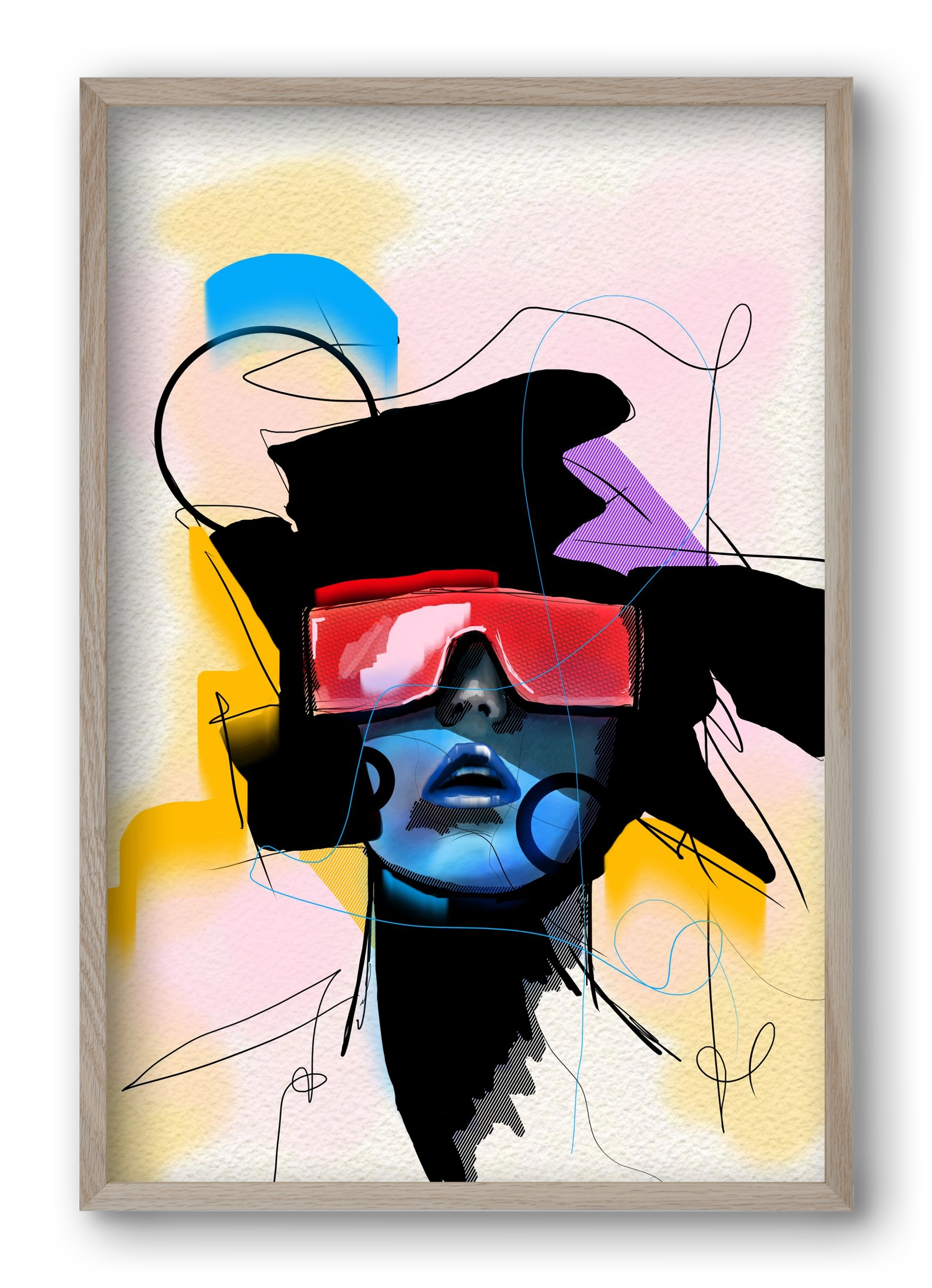 Behind the Visor, 40x60 cm (40x60 cm), Tölgy keret