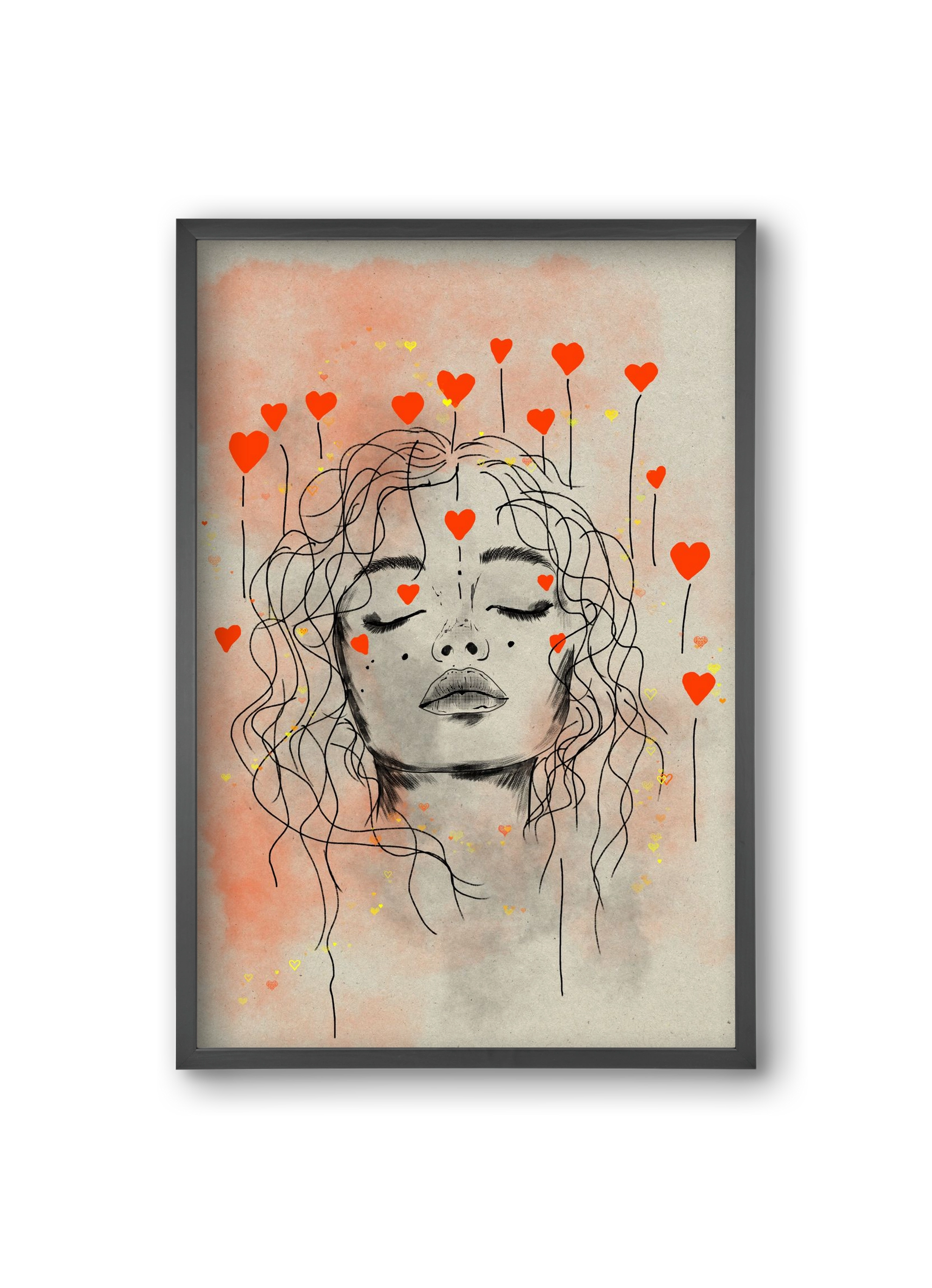 Hearts in Bloom, 20x30 cm (20x30 cm), Fekete keret
