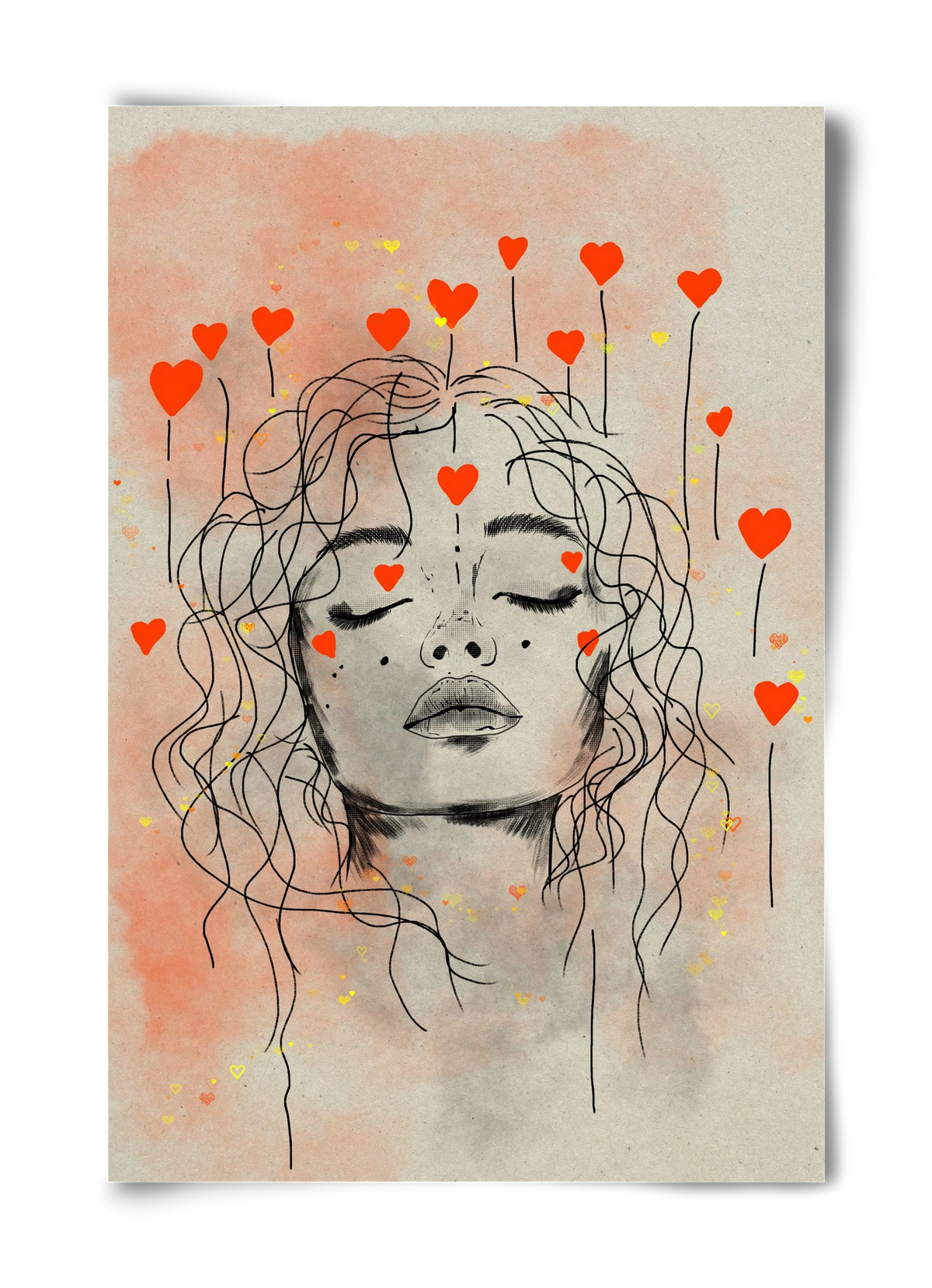 Hearts in Bloom, 40x60 cm, Keret nélkül