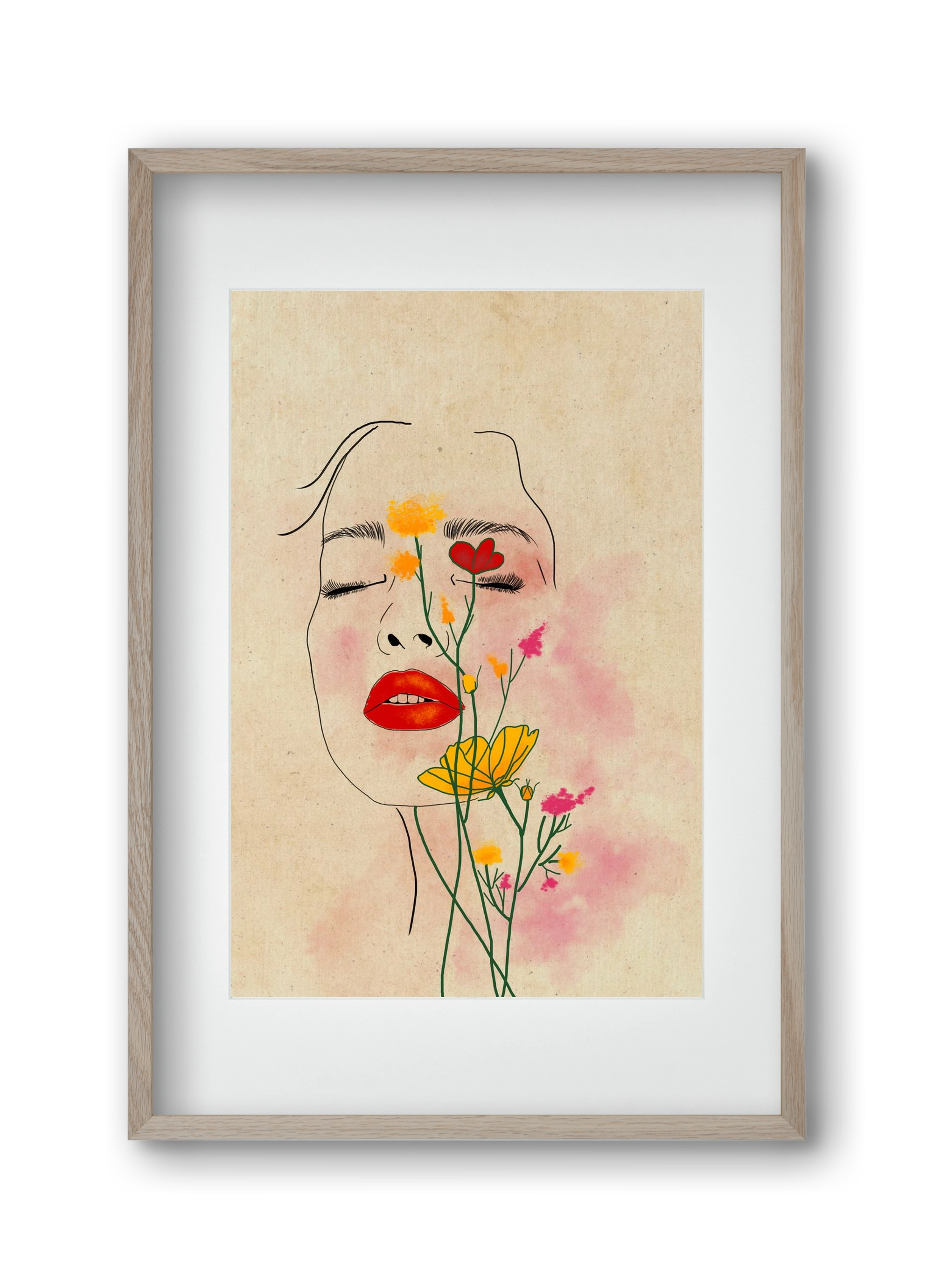Dream in Bloom, 30x45 cm (20x30 cm), Tölgy keret, paszpartuval