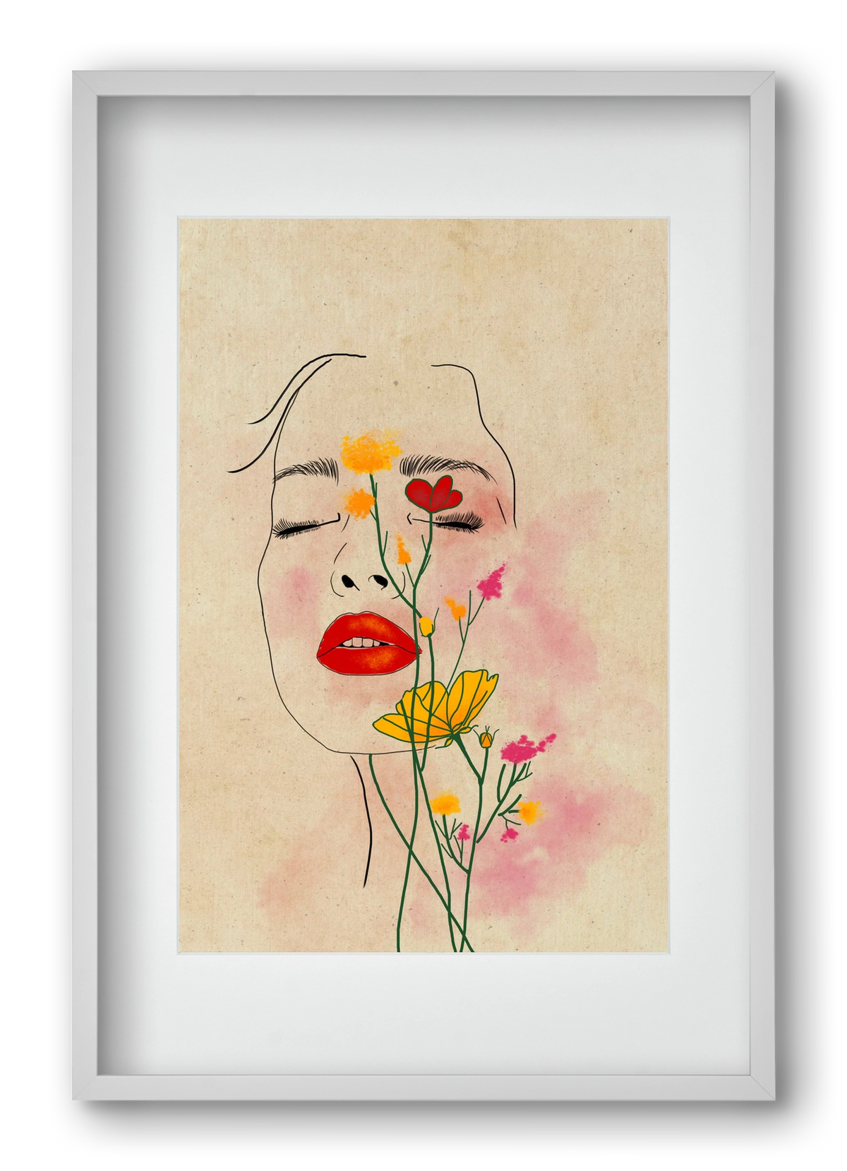 Dream in Bloom, 40x60 cm (30x45 cm), Fehér keret, paszpartuval