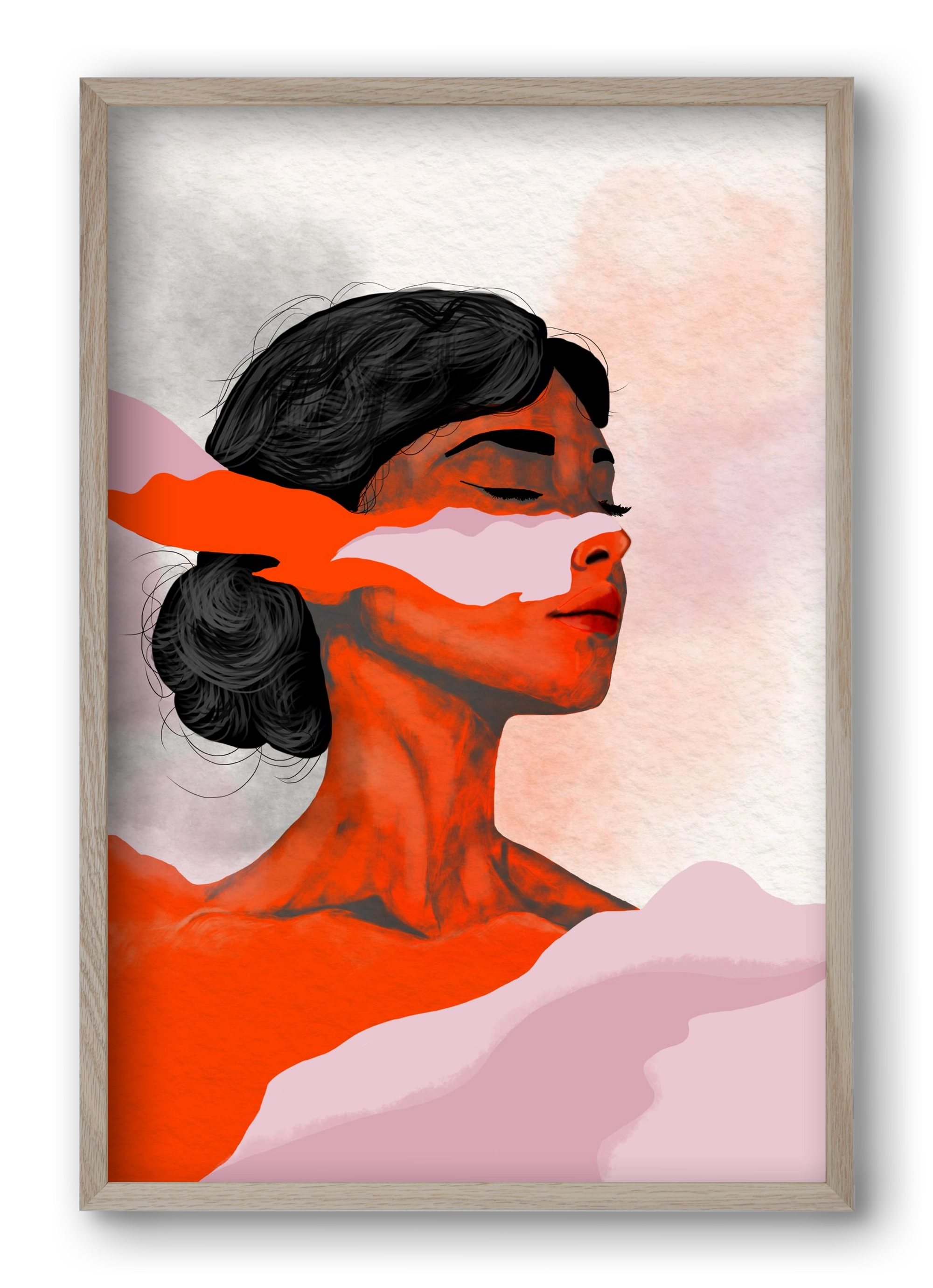 Red Wave, 40x60 cm (40x60 cm), Tölgy keret