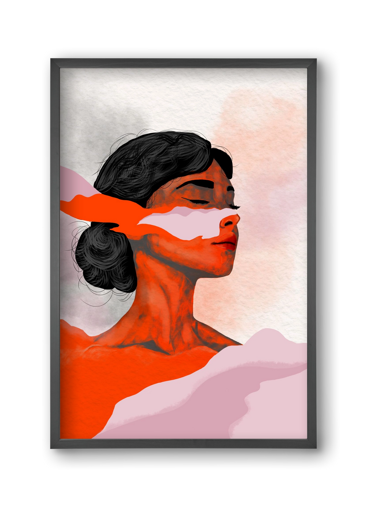 Red Wave, 30x45 cm (30x45 cm), Fekete keret