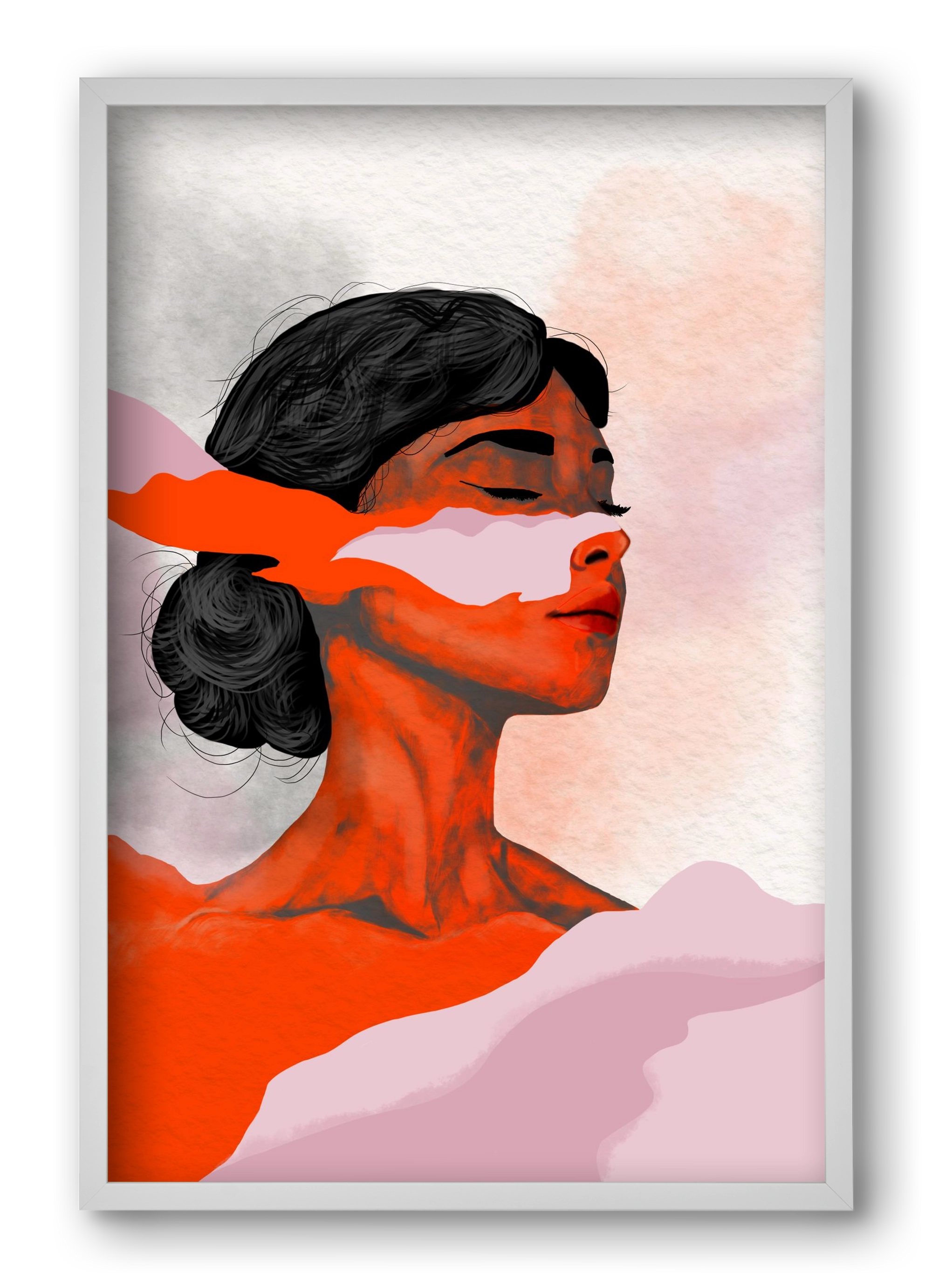 Red Wave, 40x60 cm (40x60 cm), Fehér keret