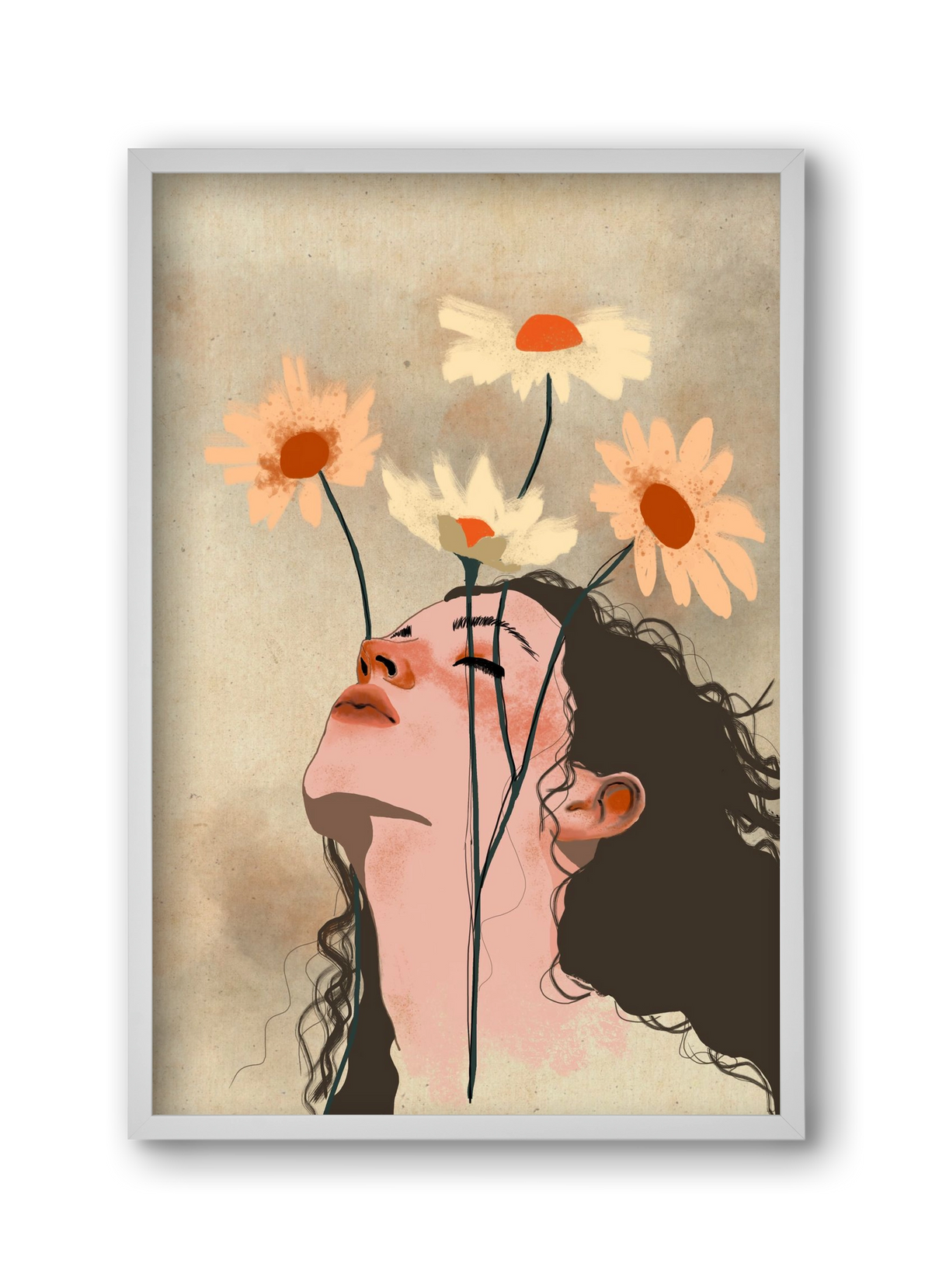 Looking Up, 30x45 cm (30x45 cm), Fehér keret