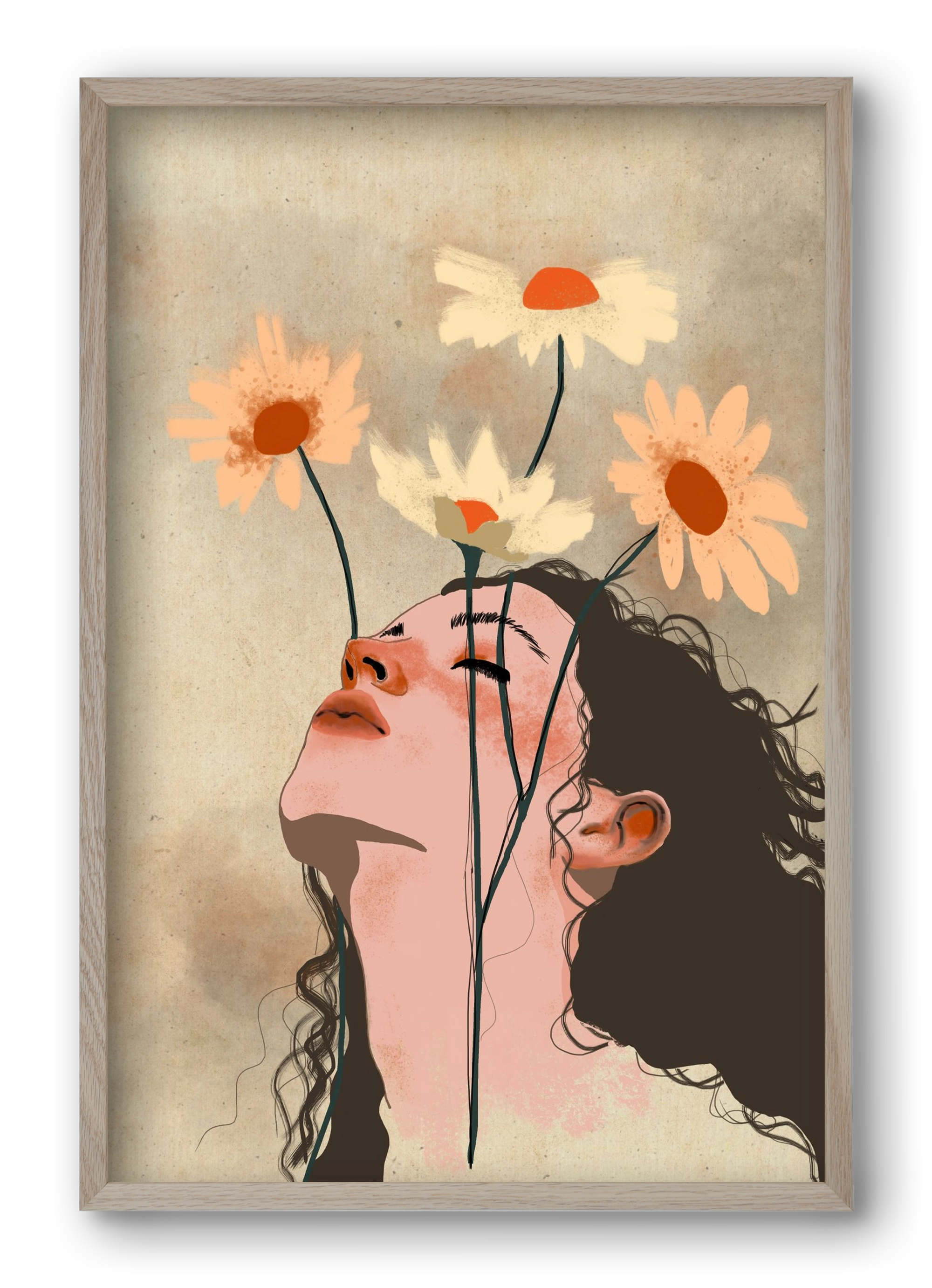 Looking Up, 40x60 cm (40x60 cm), Tölgy keret