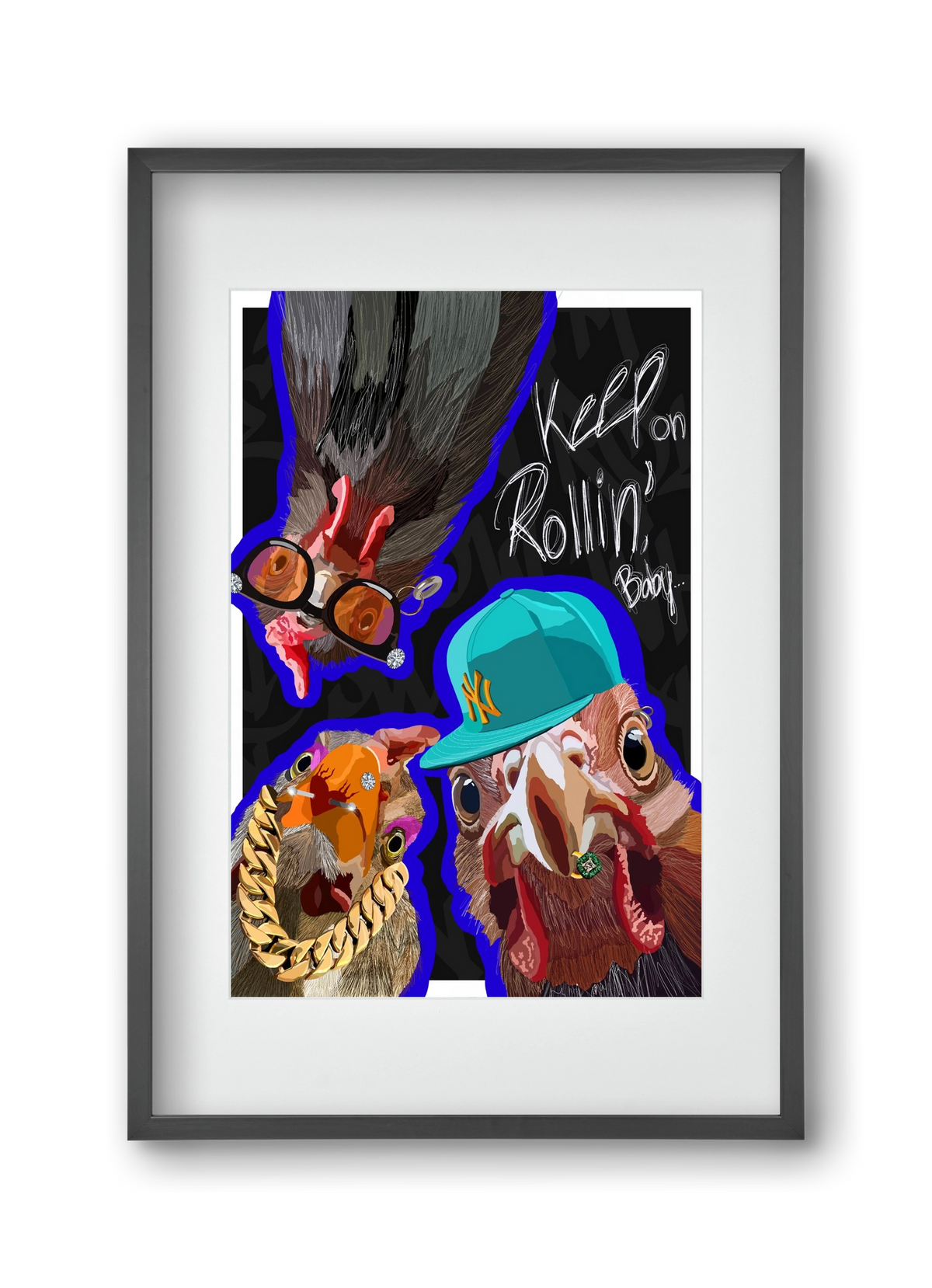 Keep on rollin', baby, 30x45 cm (20x30 cm), Fekete keret, paszpartuval