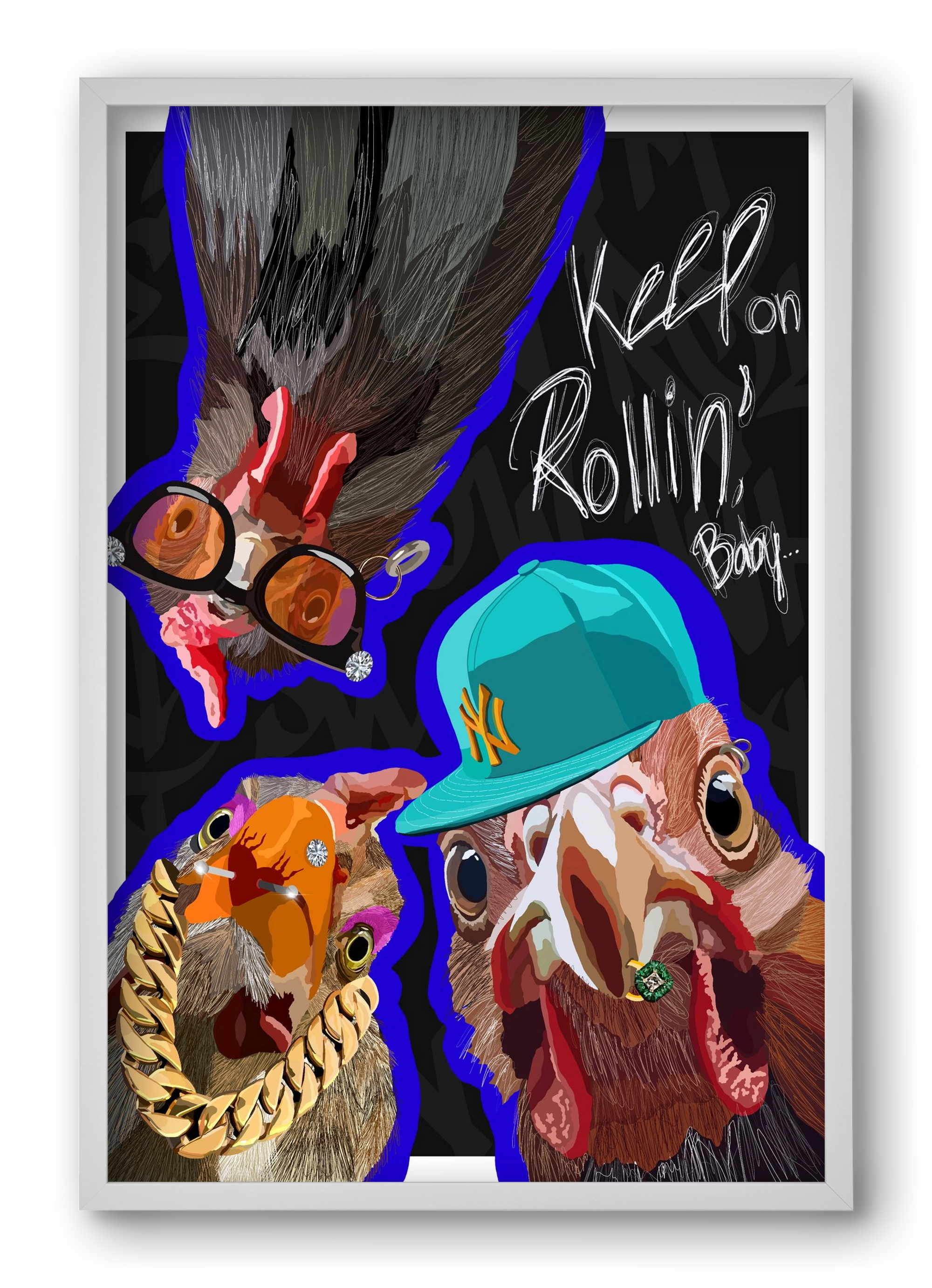 Keep on rollin', baby, 40x60 cm (40x60 cm), Fehér keret