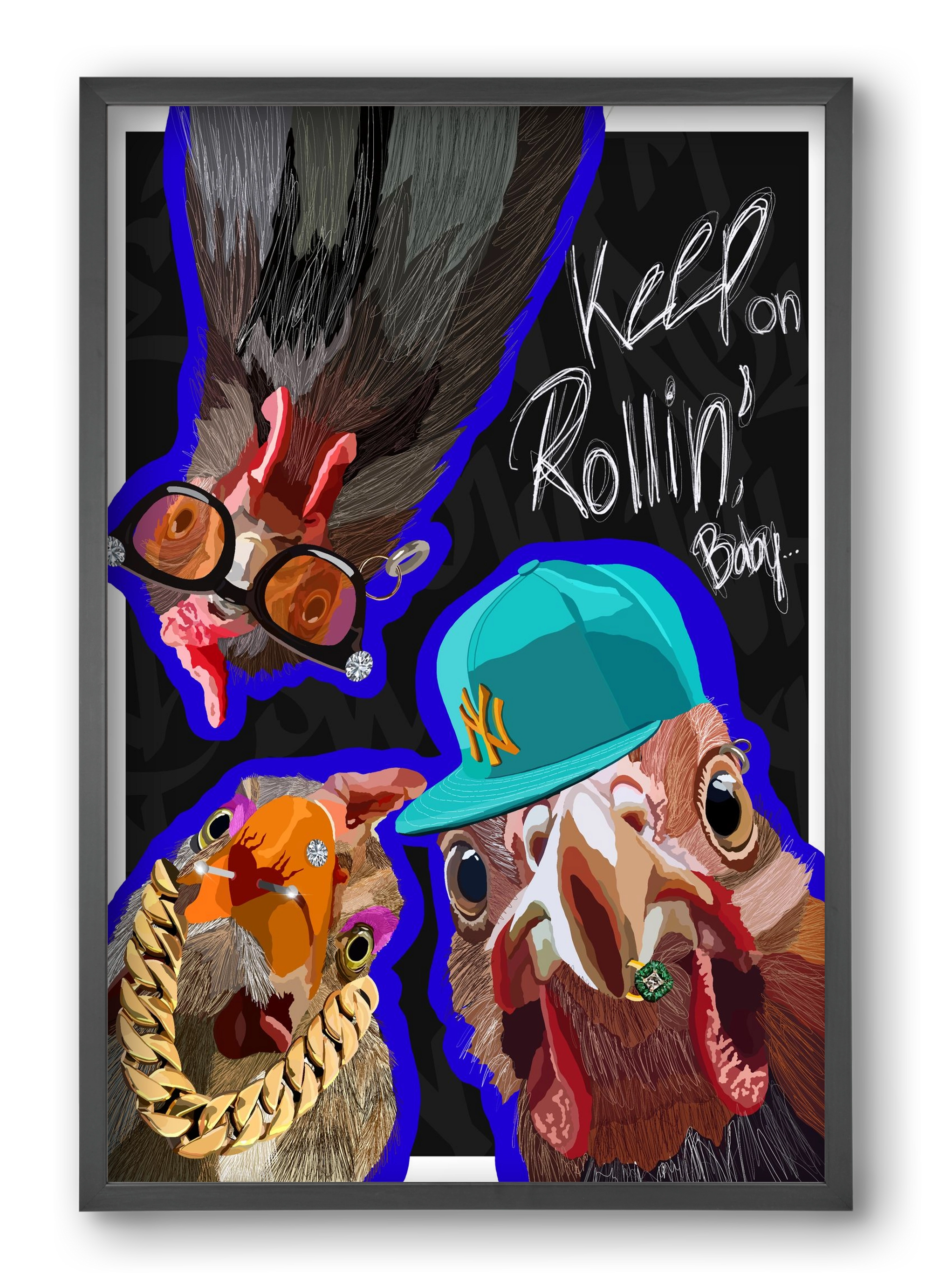 Keep on rollin', baby, 40x60 cm (40x60 cm), Fekete keret