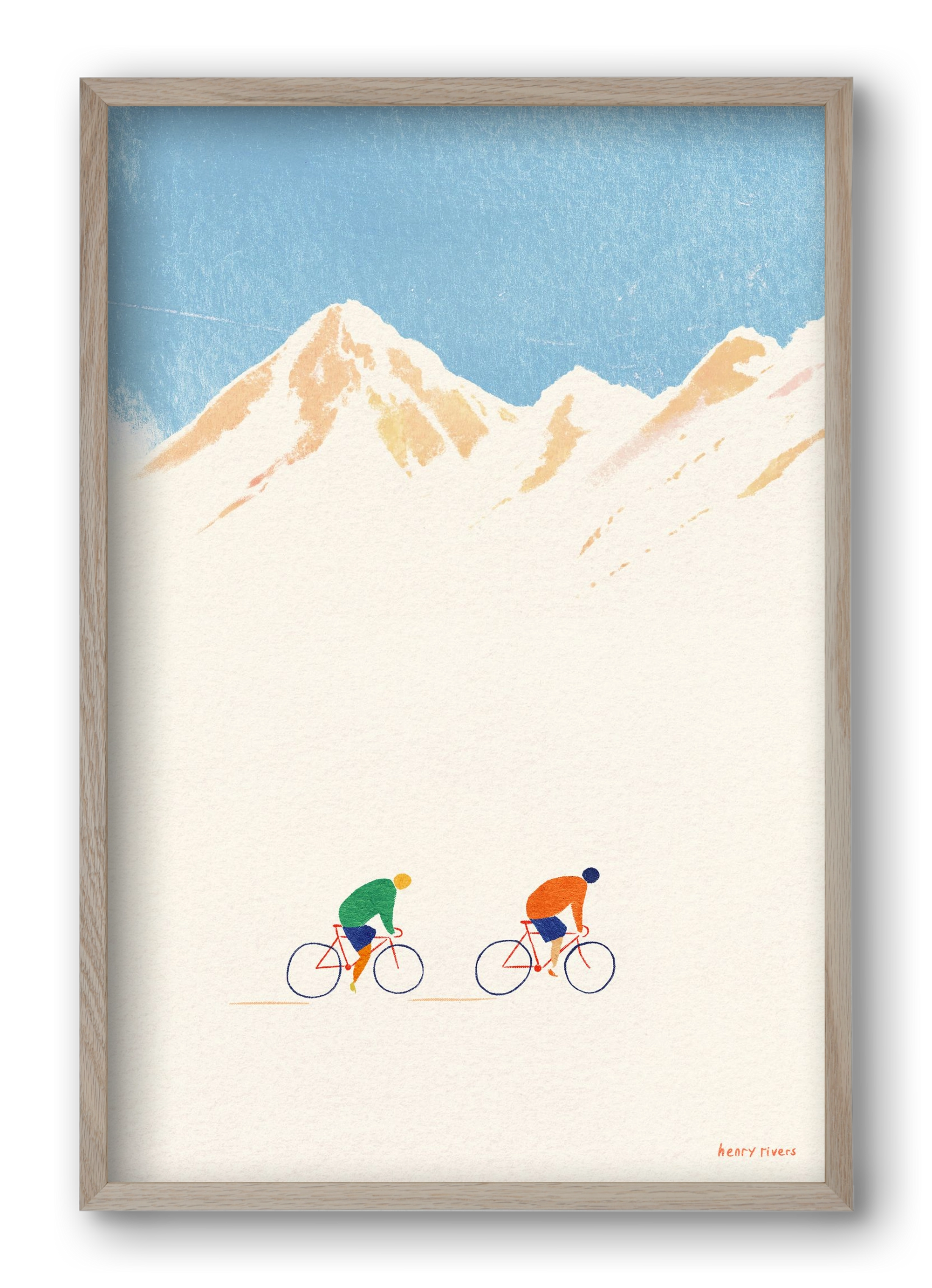 Cycling in the mountains, 40x60 cm (40x60 cm), Tölgy keret