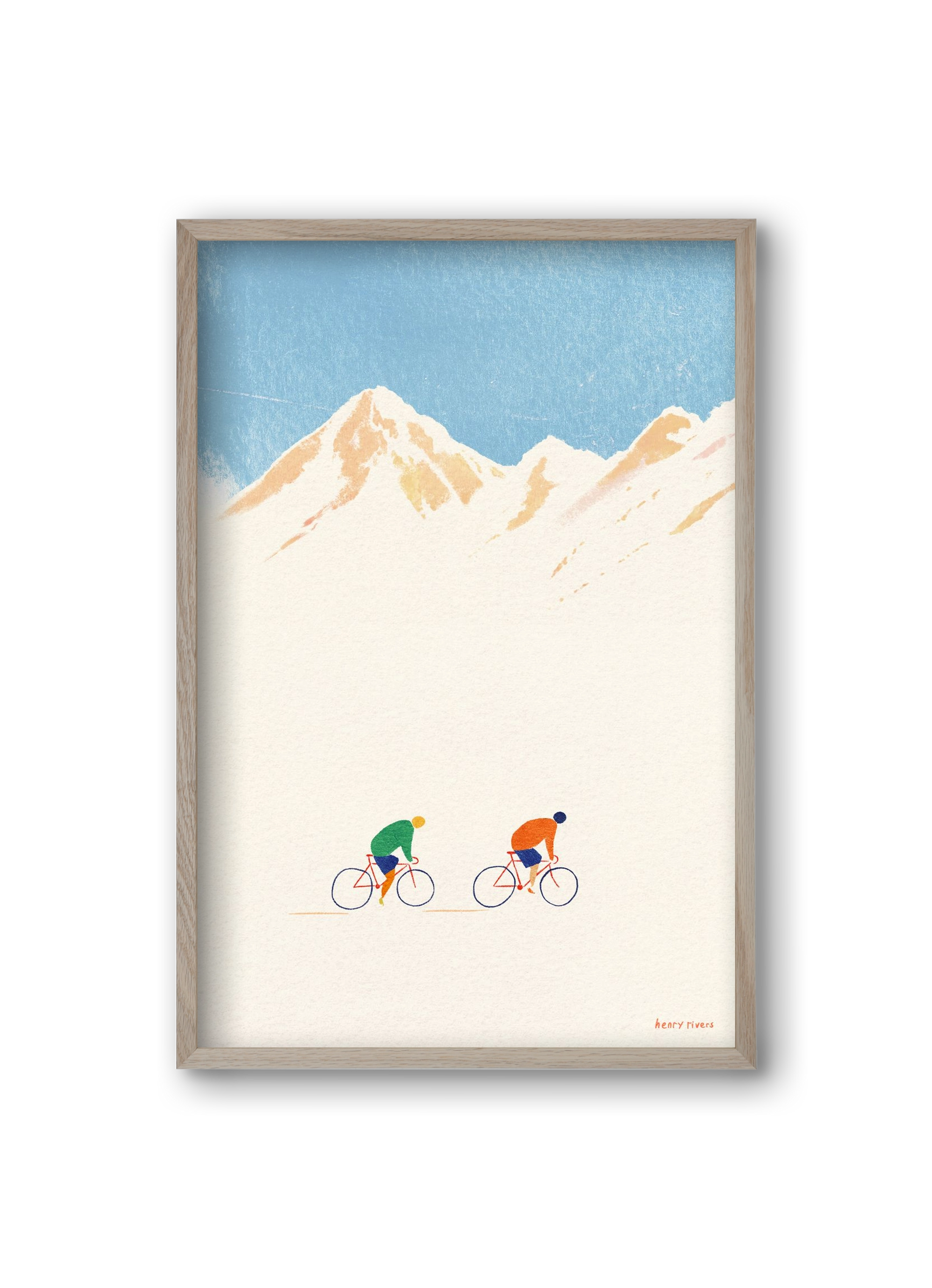Cycling in the mountains, 20x30 cm (20x30 cm), Tölgy keret