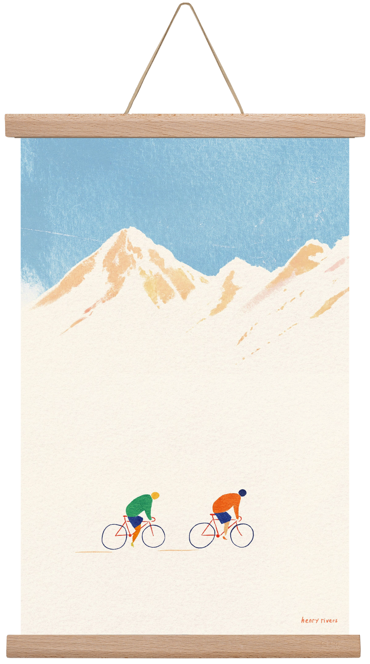 Cycling in the mountains, 30x45 cm (30x45 cm), Tölgy akasztó