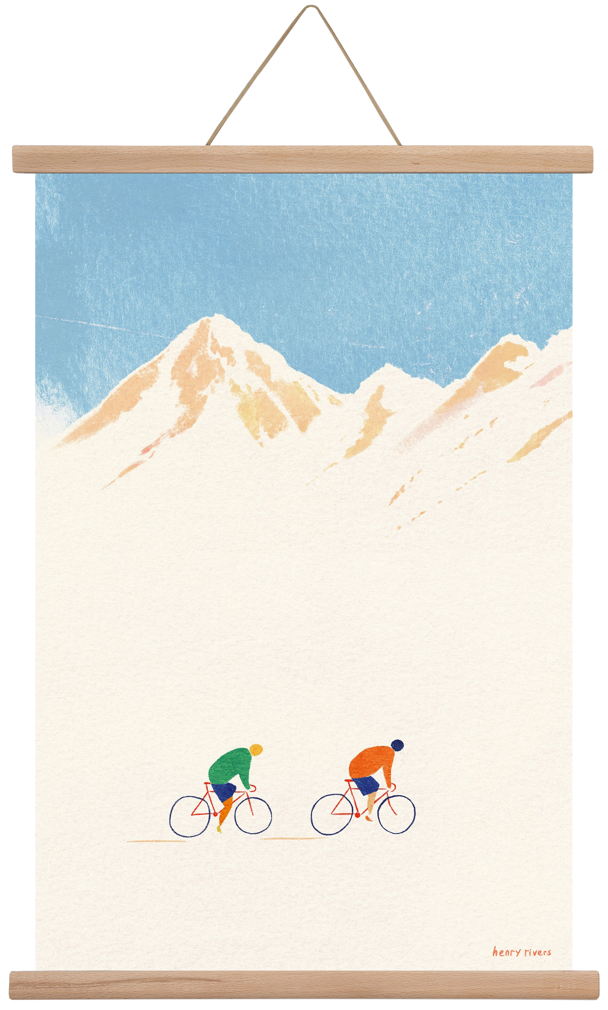 Cycling in the mountains, 40x60 cm (40x60 cm), Tölgy akasztó