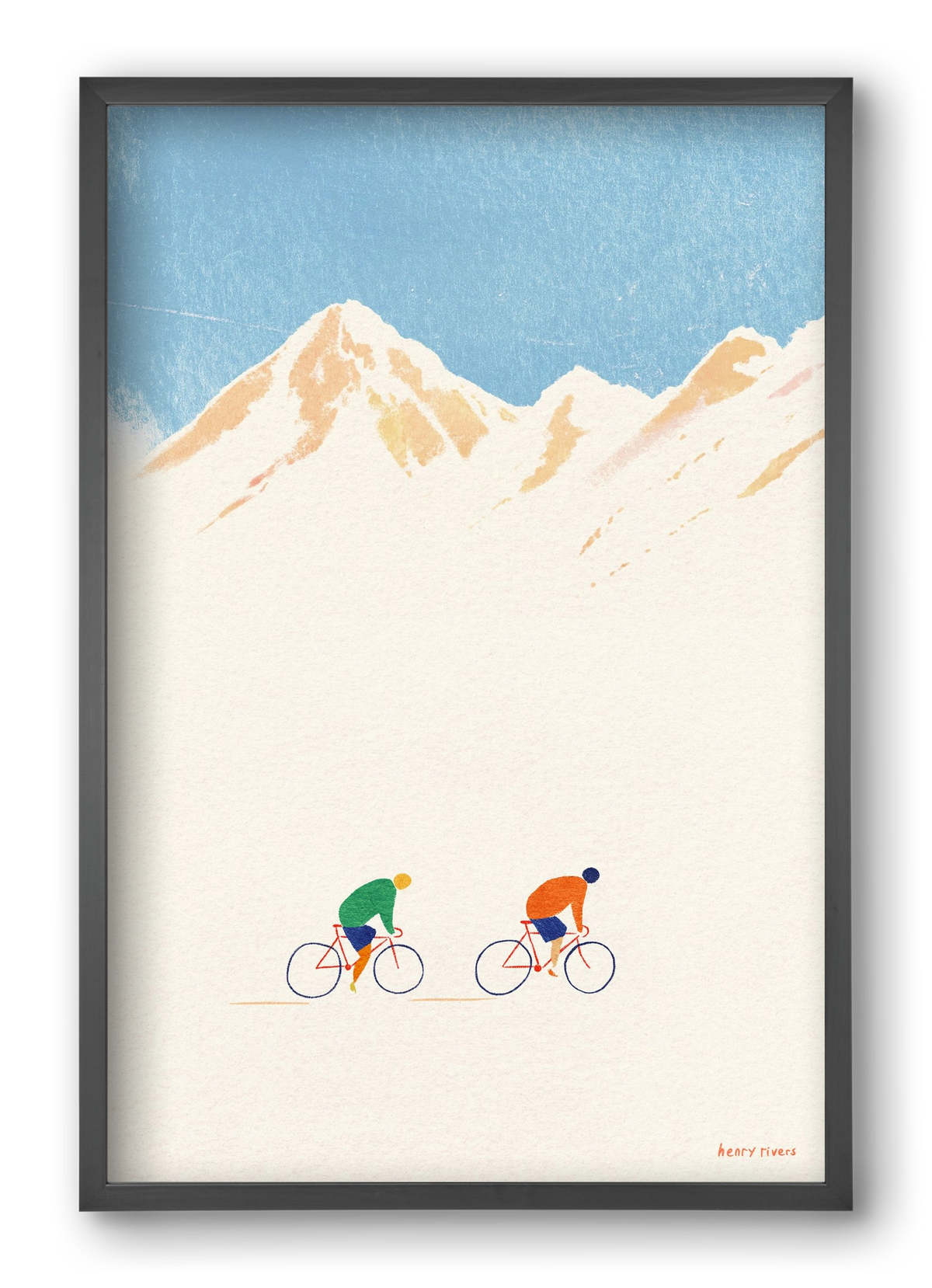 Cycling in the mountains, 40x60 cm (40x60 cm), Fekete keret