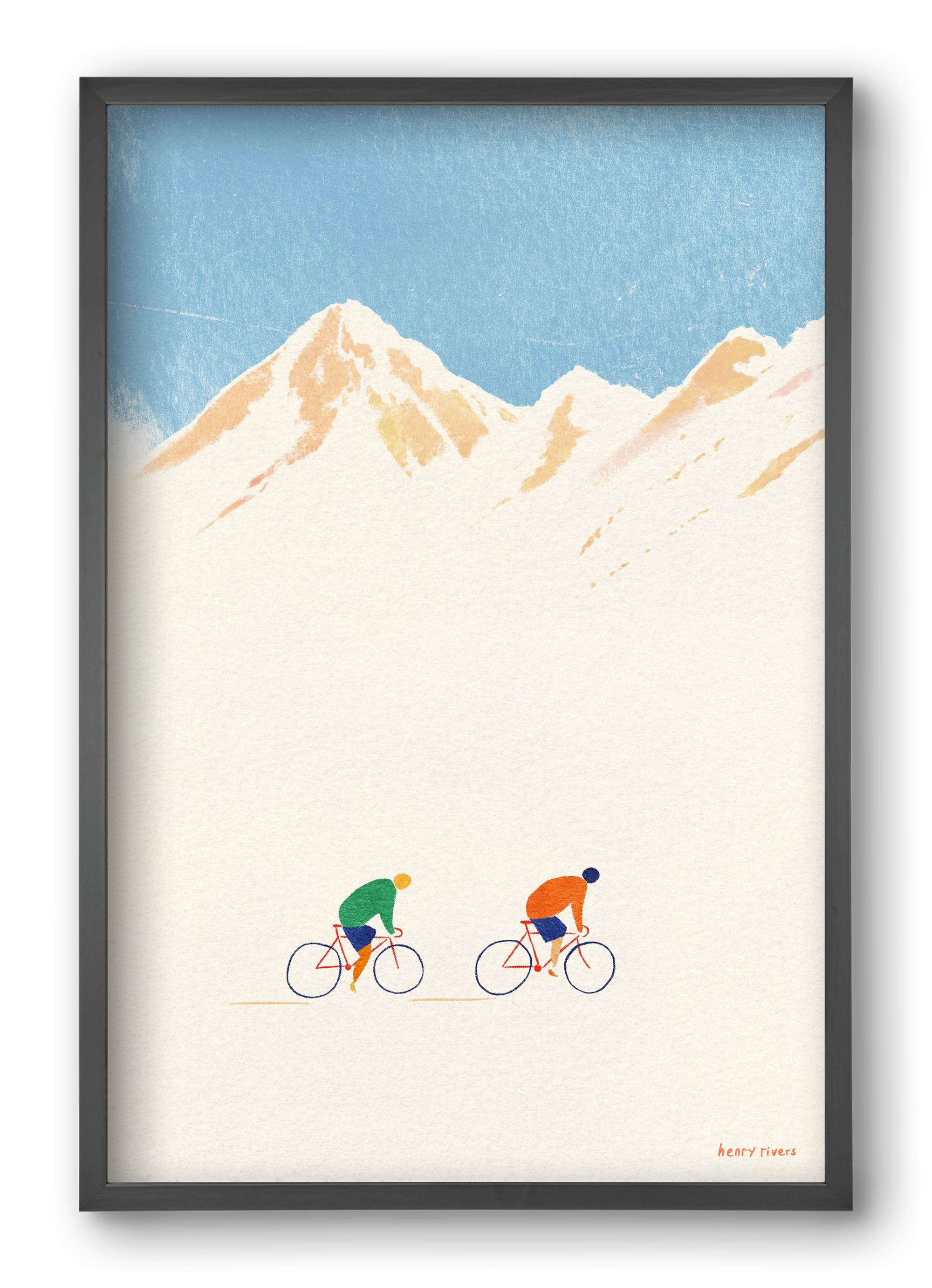 Cycling in the mountains, 40x60 cm (40x60 cm), Fekete keret