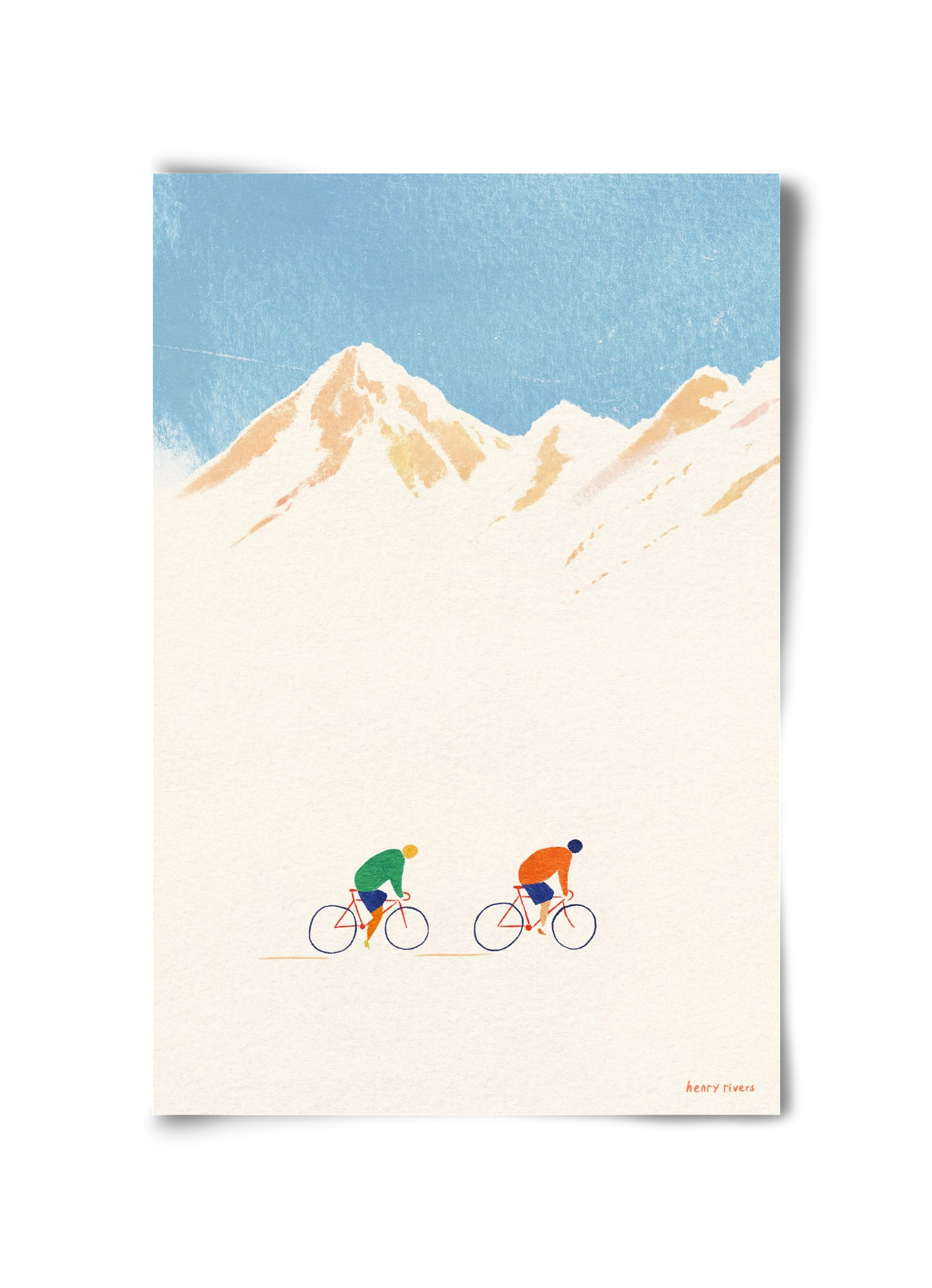 Cycling in the mountains, 30x45 cm, Keret nélkül