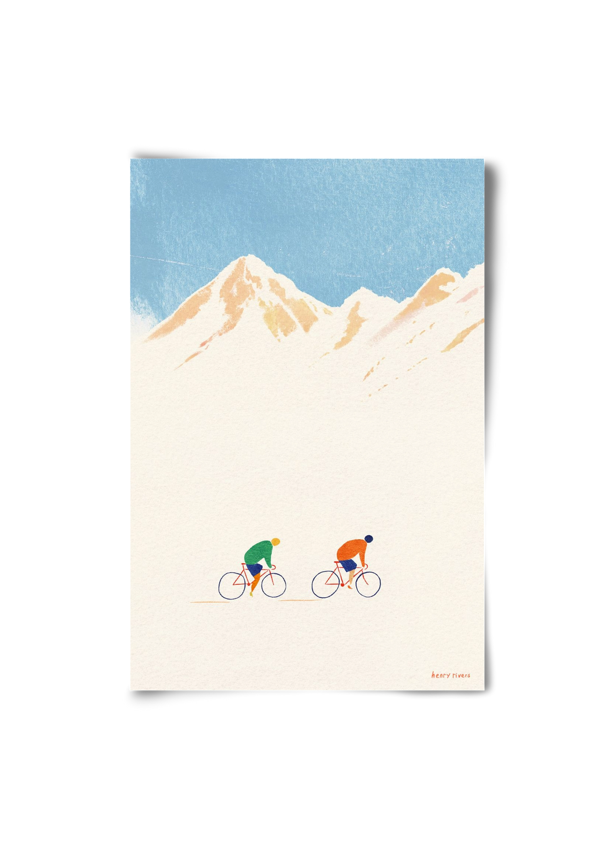 Cycling in the mountains, 20x30 cm, Keret nélkül